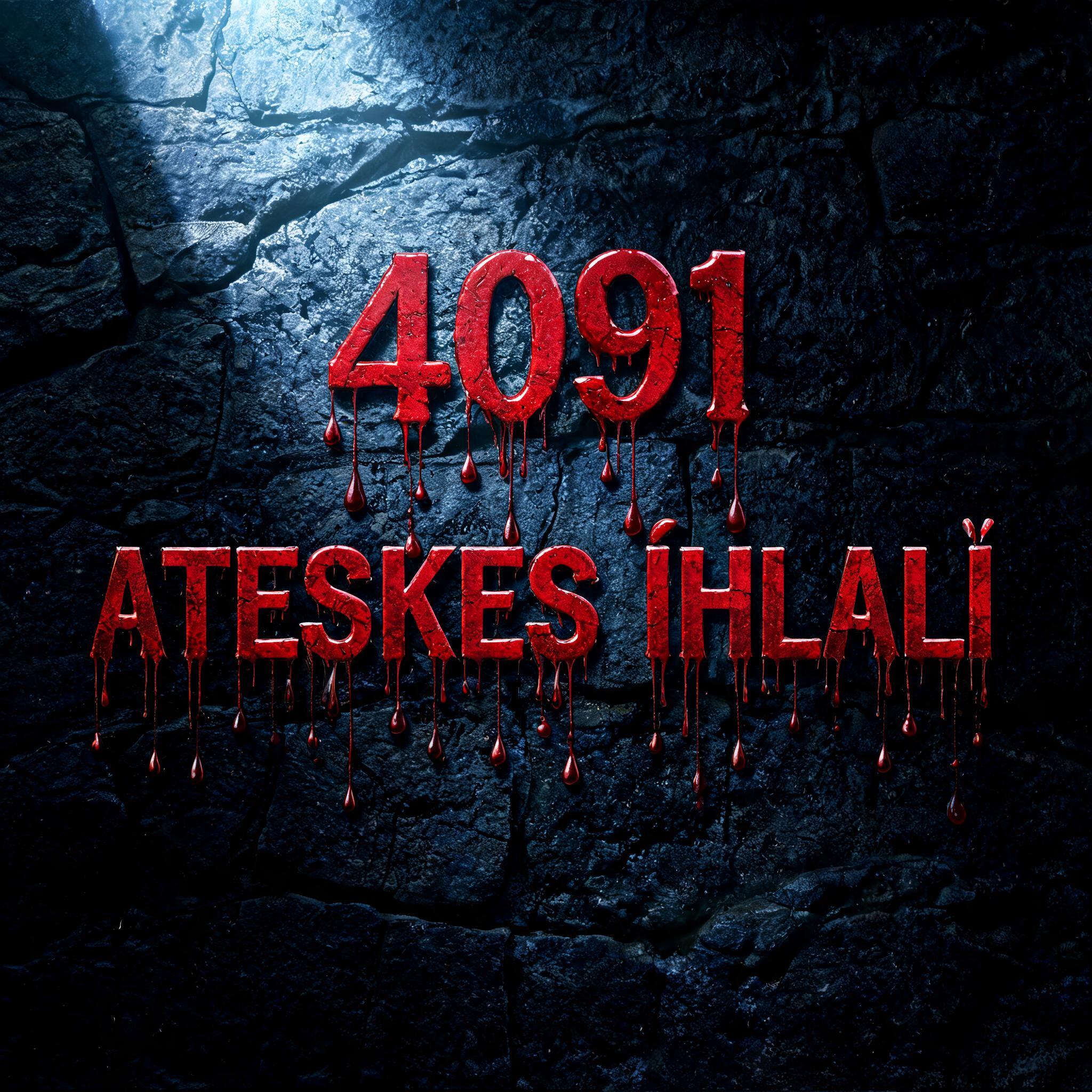 "4091 ATESKES İHLALİ" — Drip Font Blood | AI Text Effect Generator