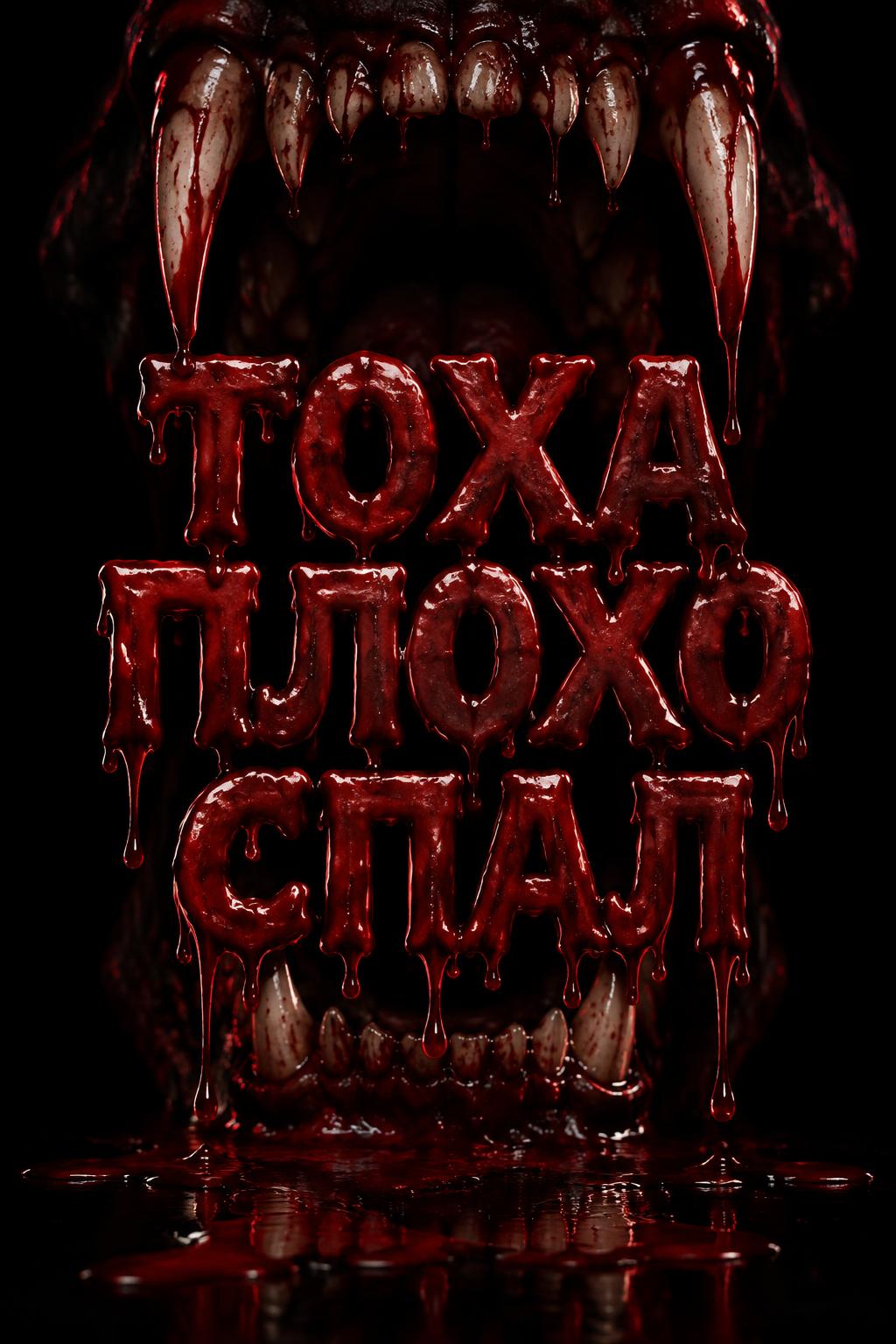 "ТОХА ПЛОХО СПАЛ" — Drip Font Blood | AI Text Effect Generator