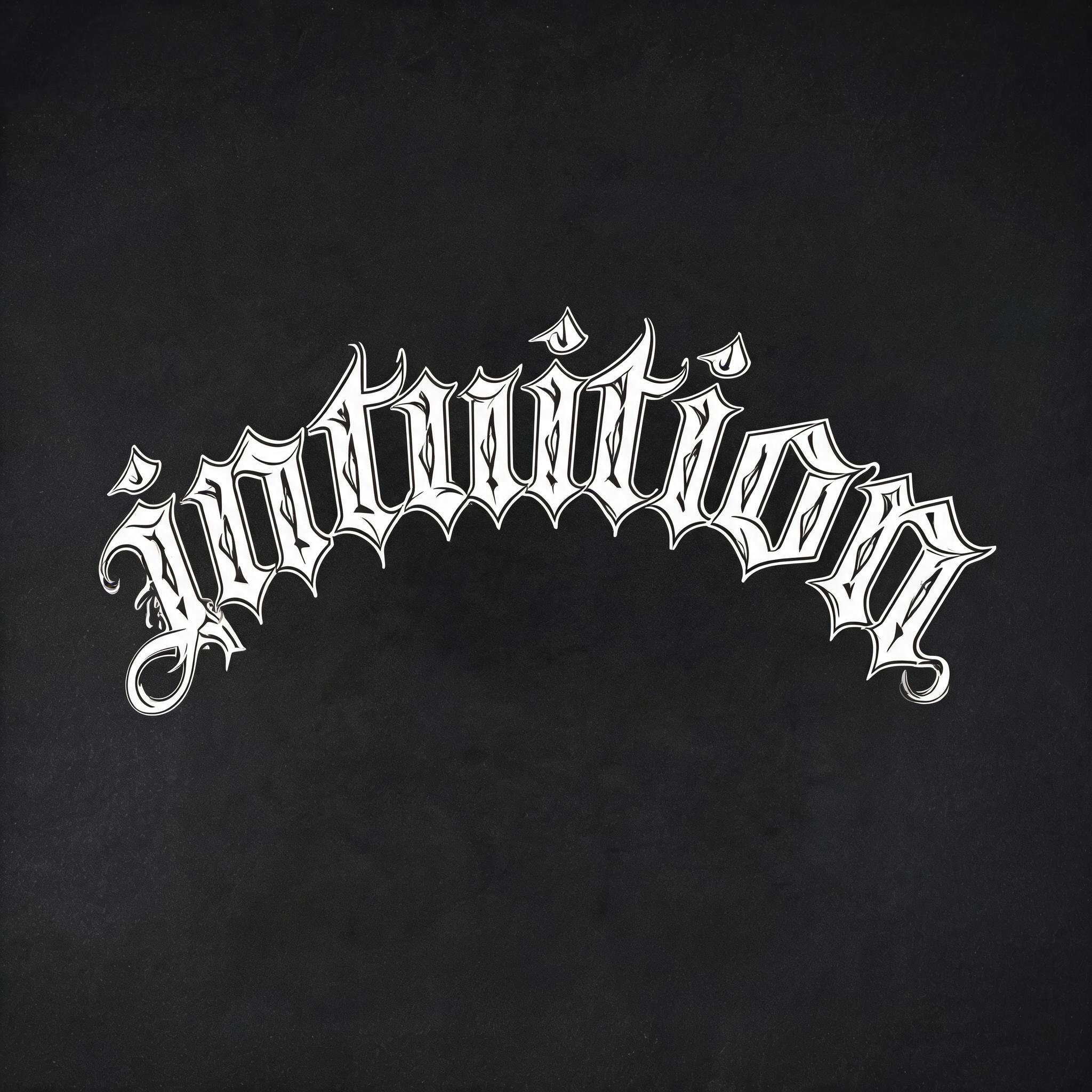 "intuition" — Tattoo text effect