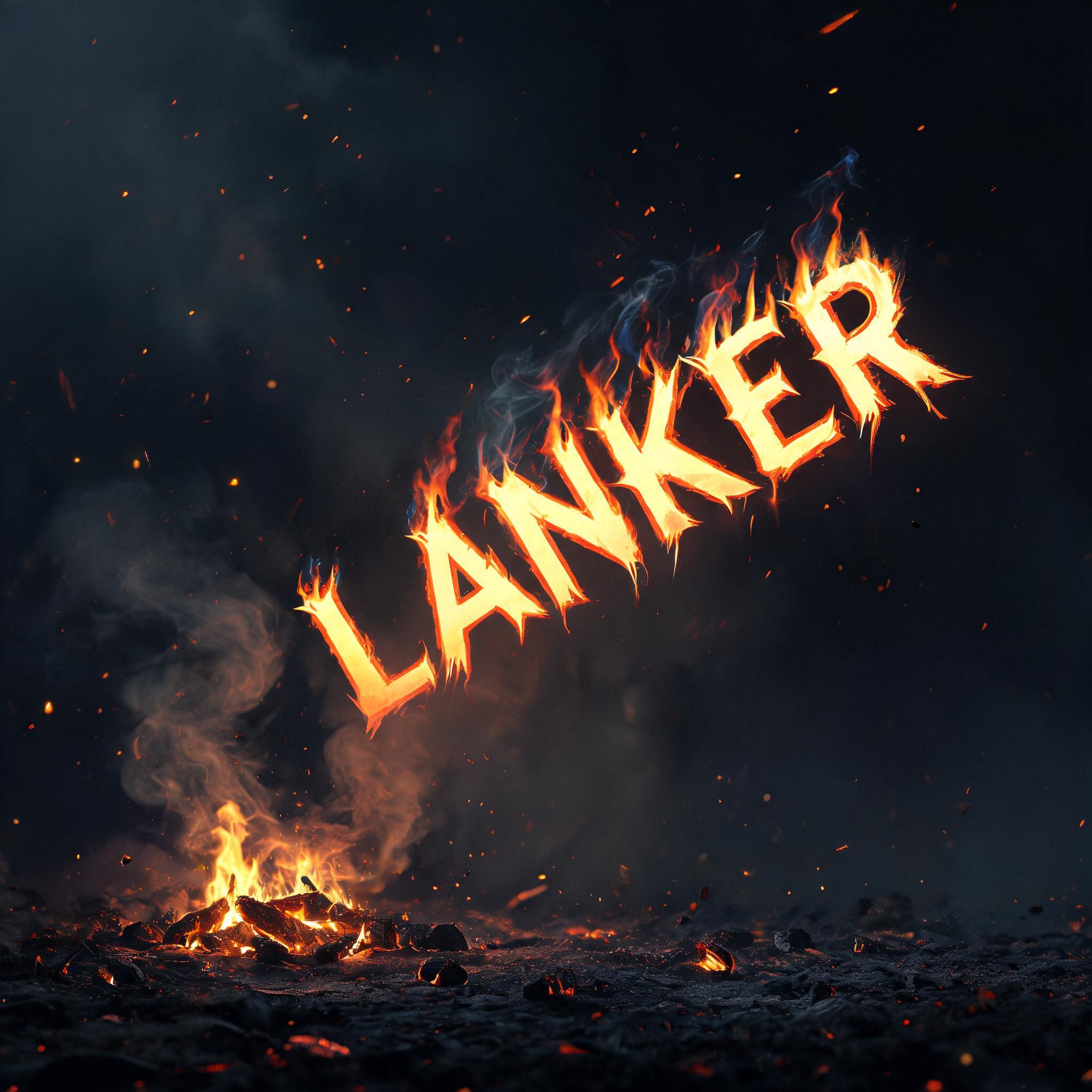 "lanker" — Fire Smoke | AI Text Effect Generator
