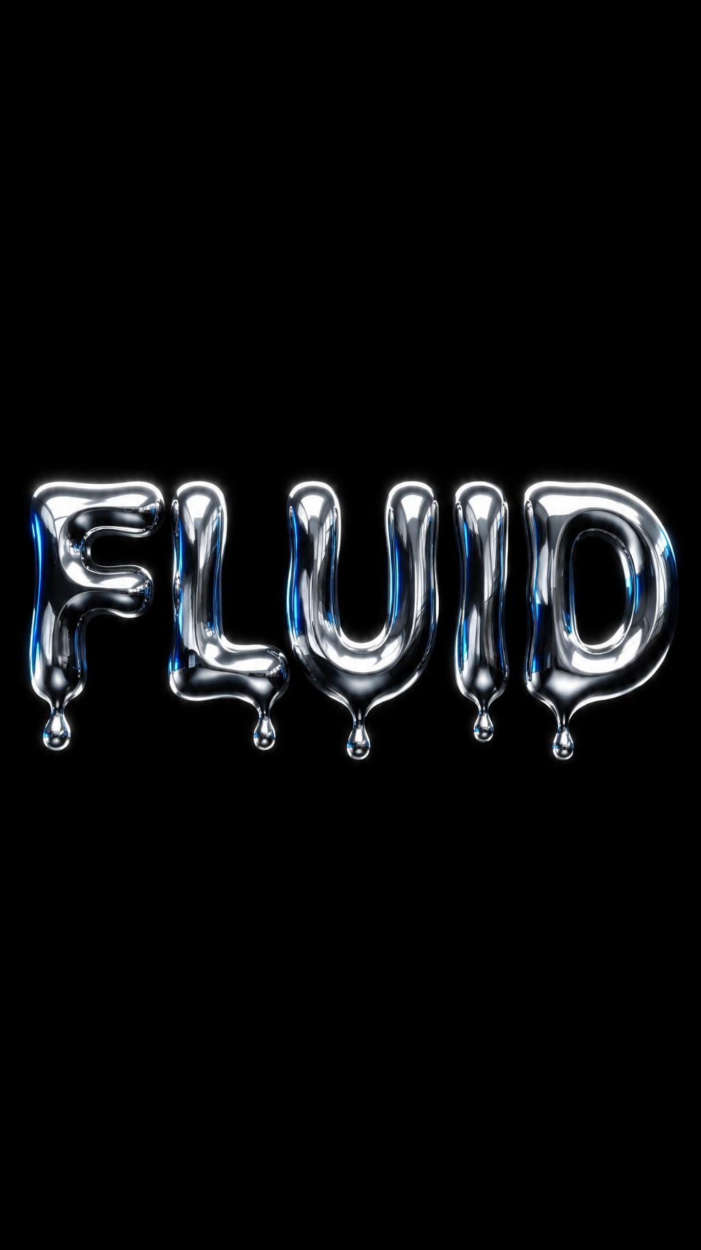"FLUID" — Chrome Metal 3d | AI Text Effect Generator