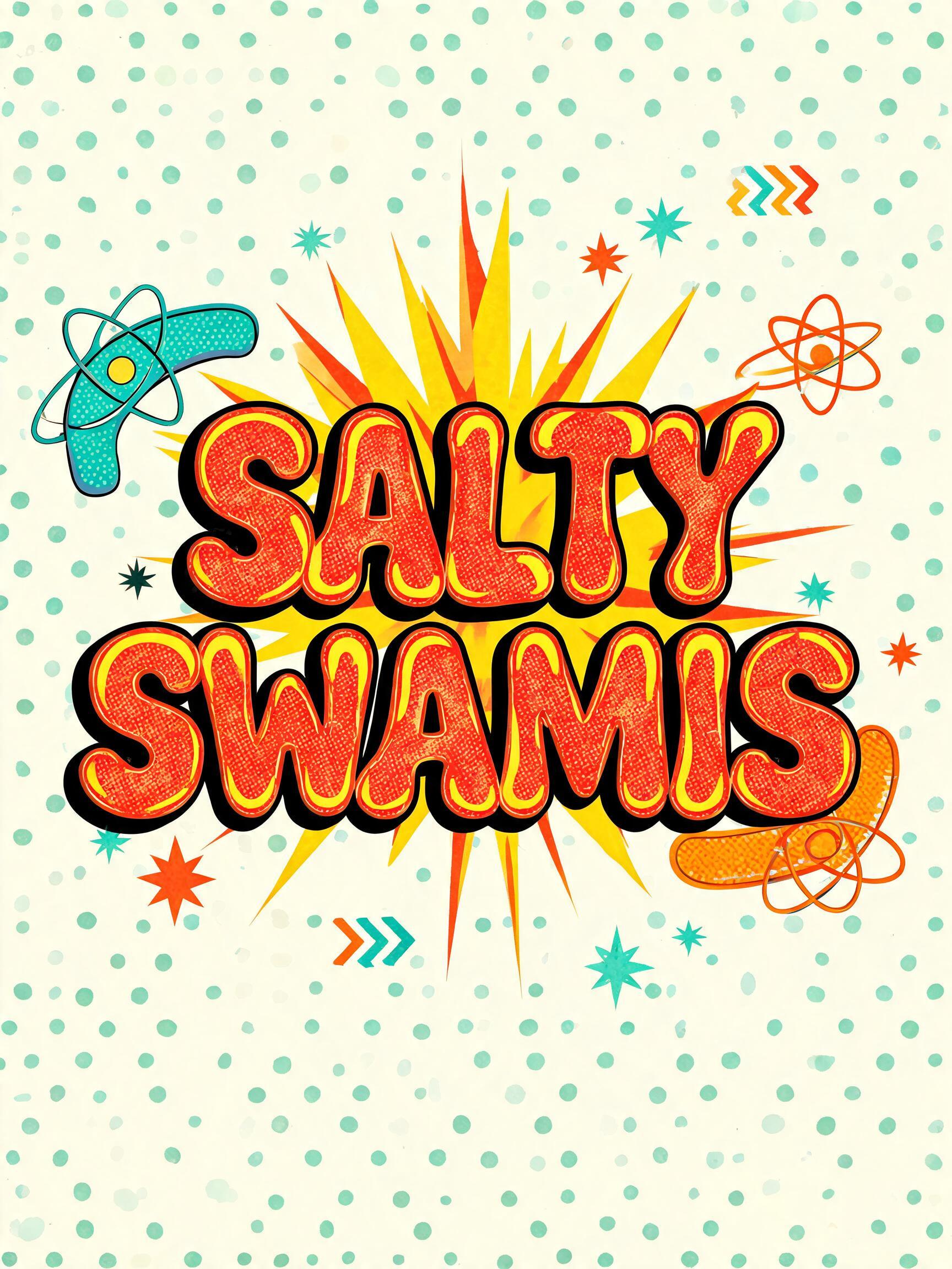 "SALTY SWAMIS" — Retro Pop text effect