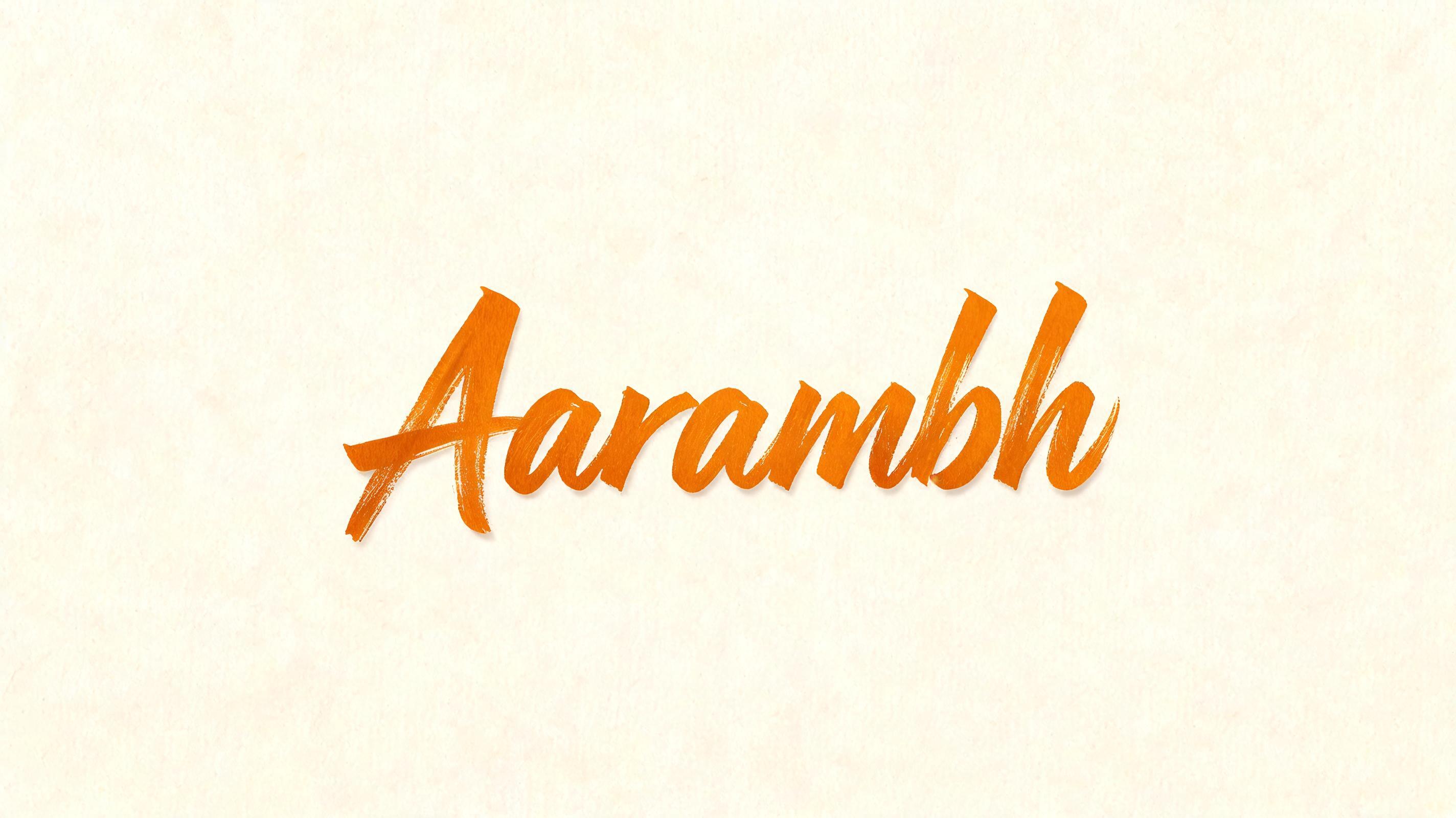 "Aarambh" — Cursive Modern text effect