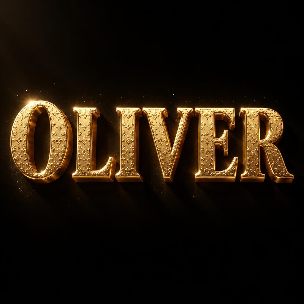 "OLIVER" — 3d Bold Gold | AI Text Effect Generator