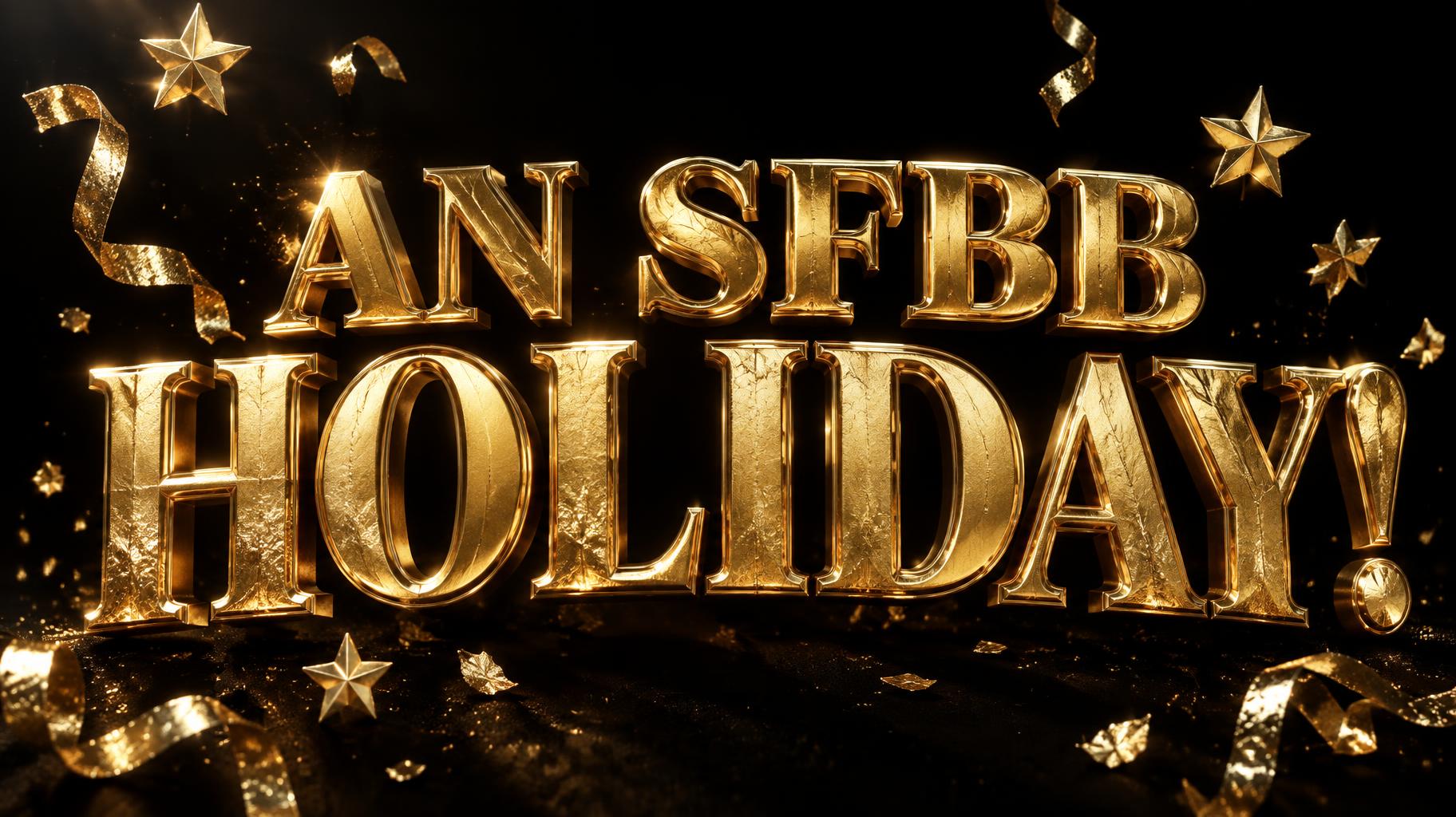 "AN SFBB HOLIDAY!" — Luxury Gold | AI Text Effect Generator