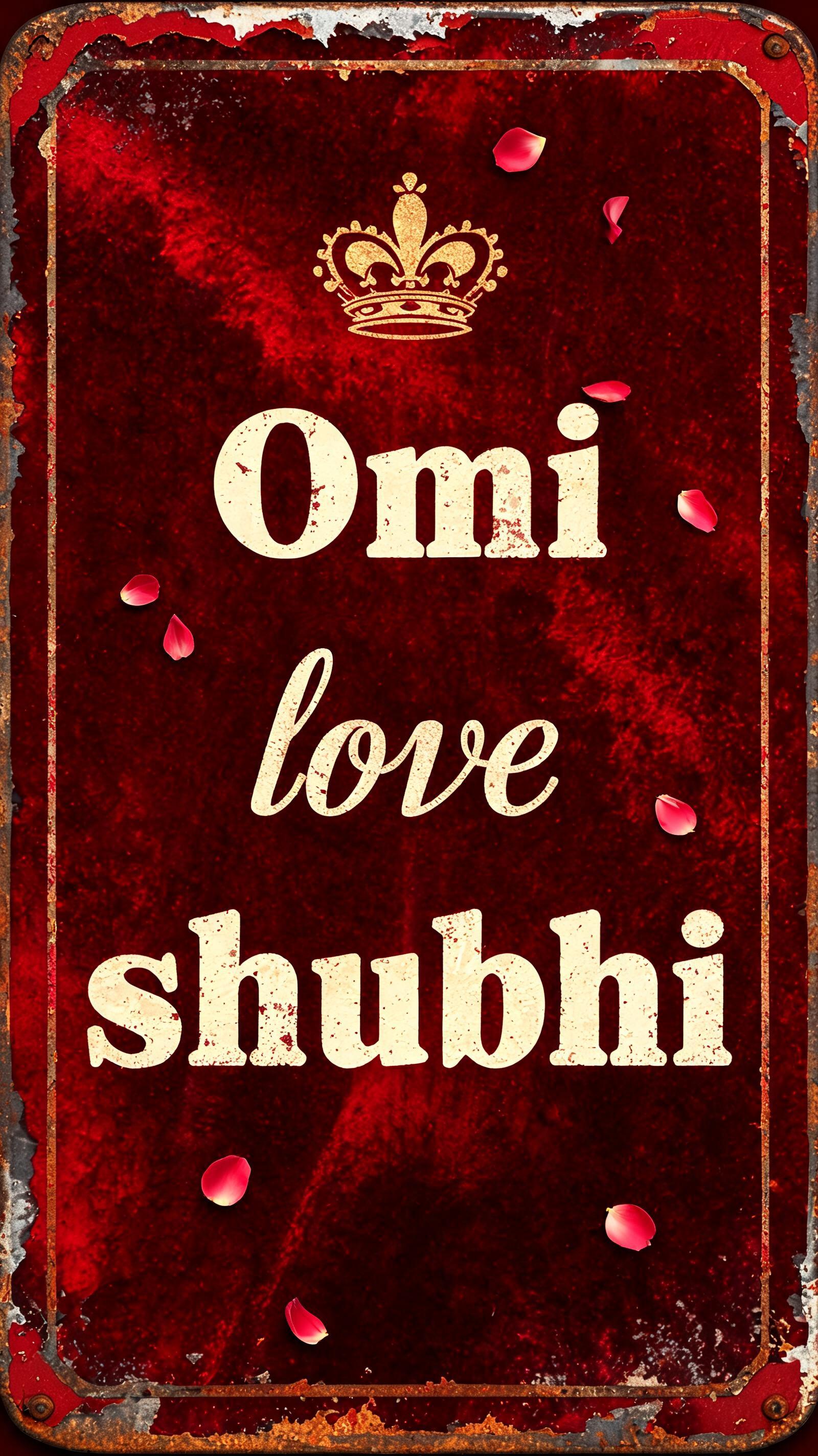 "Omi love shubhi" — Vintage | AI Text Effect Generator