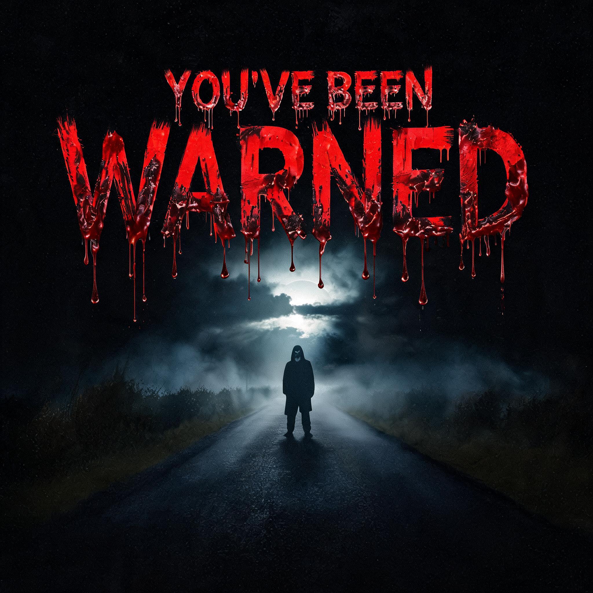 "YOU'VE BEEN WARNED" — Drip Font Blood text effect
