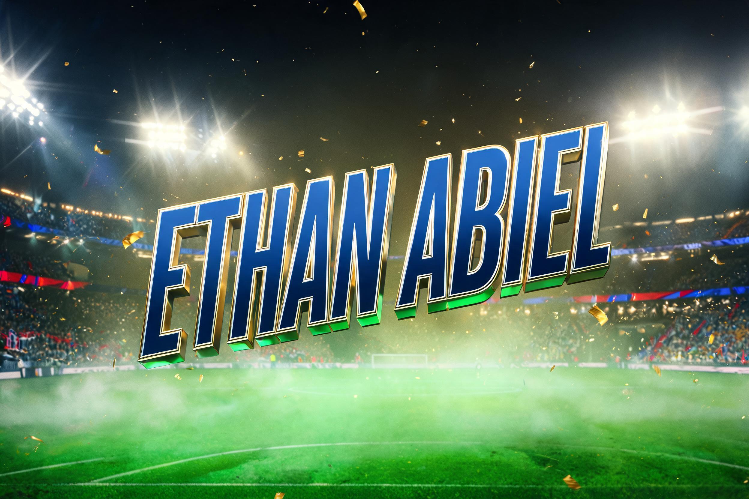 "Ethan Abiel" — Sports Football | AI Text Effect Generator
