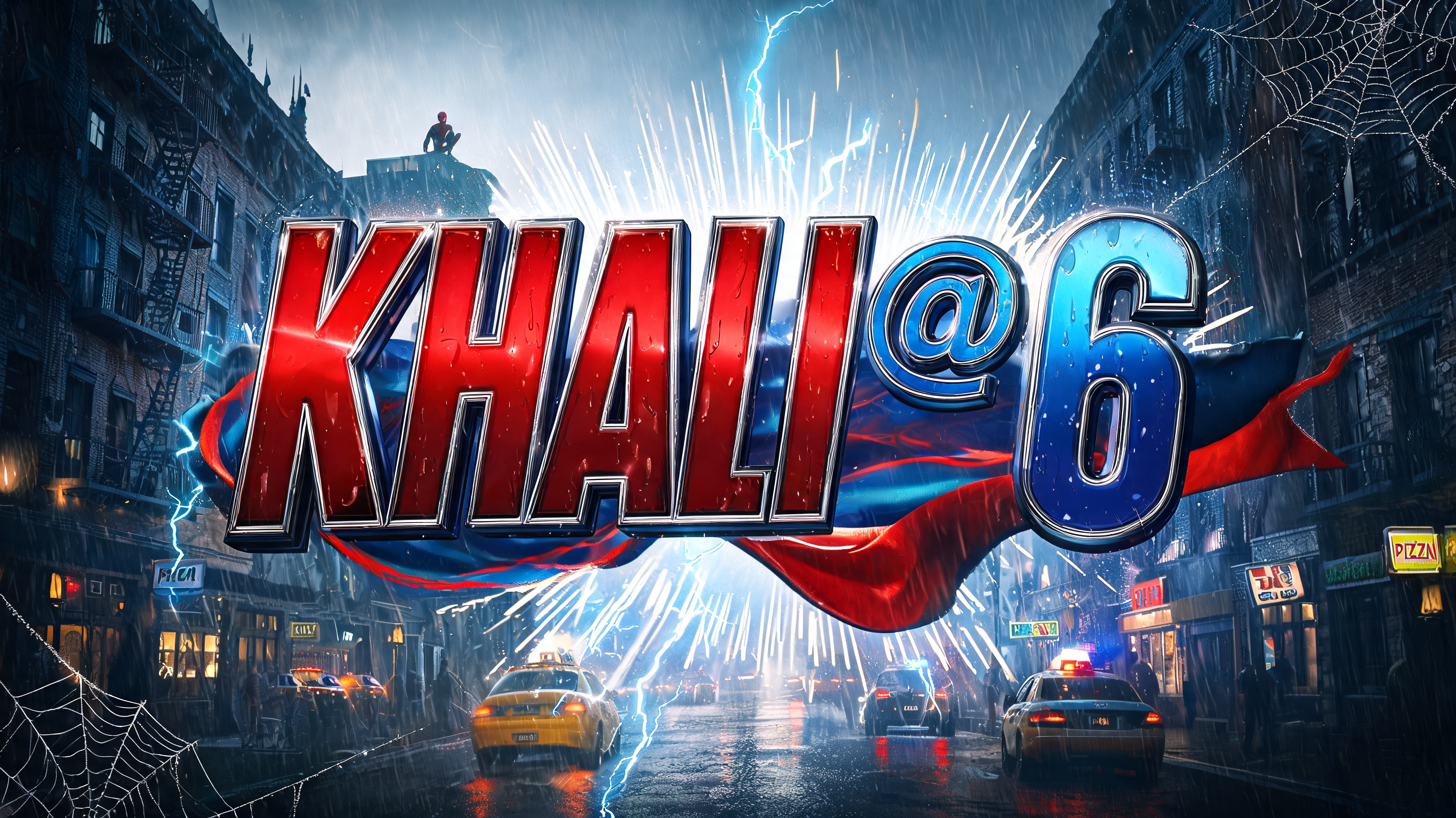 "KHALI @ 6" — Spider Hero | AI Text Effect Generator
