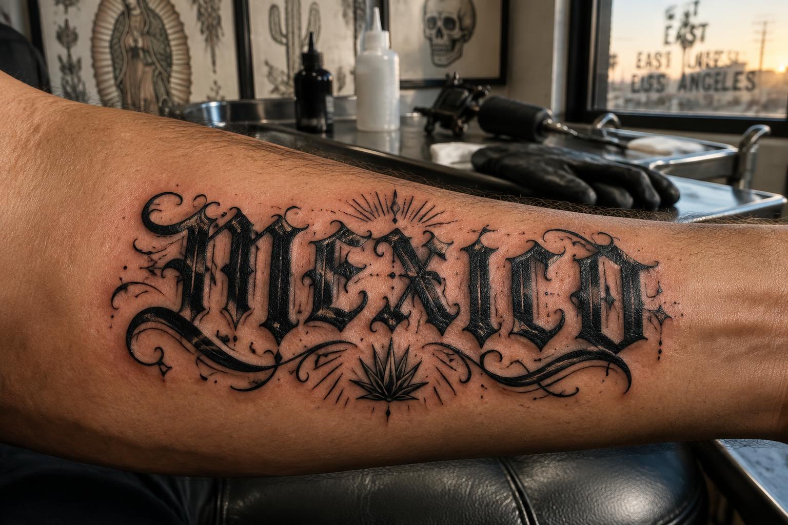 "MEXICO" — Tattoo | AI Text Effect Generator