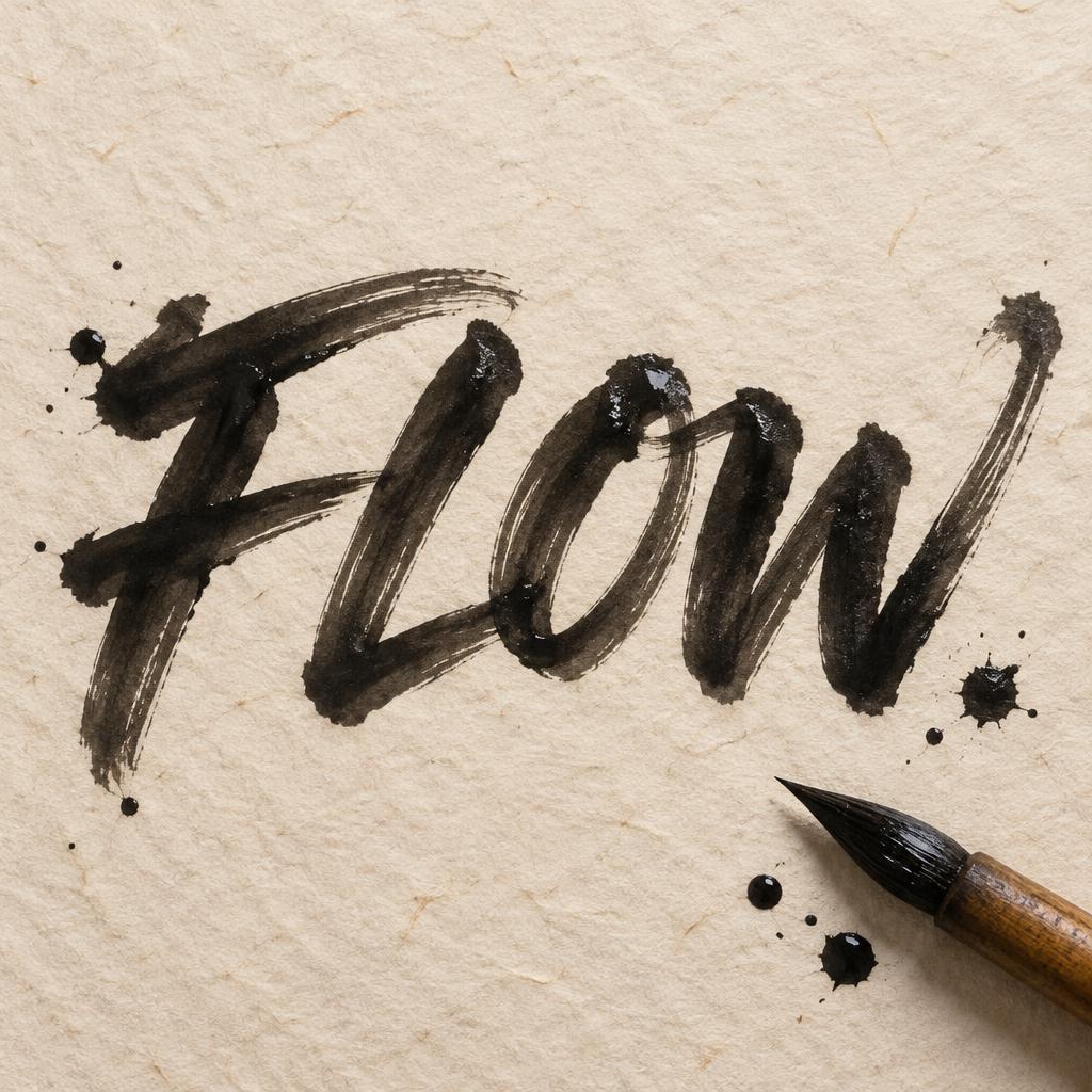 "FLOW" — Brush Stroke | AI Text Effect Generator