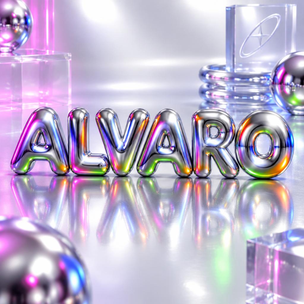 "ALVARO" — Y2k Chrome | AI Text Effect Generator