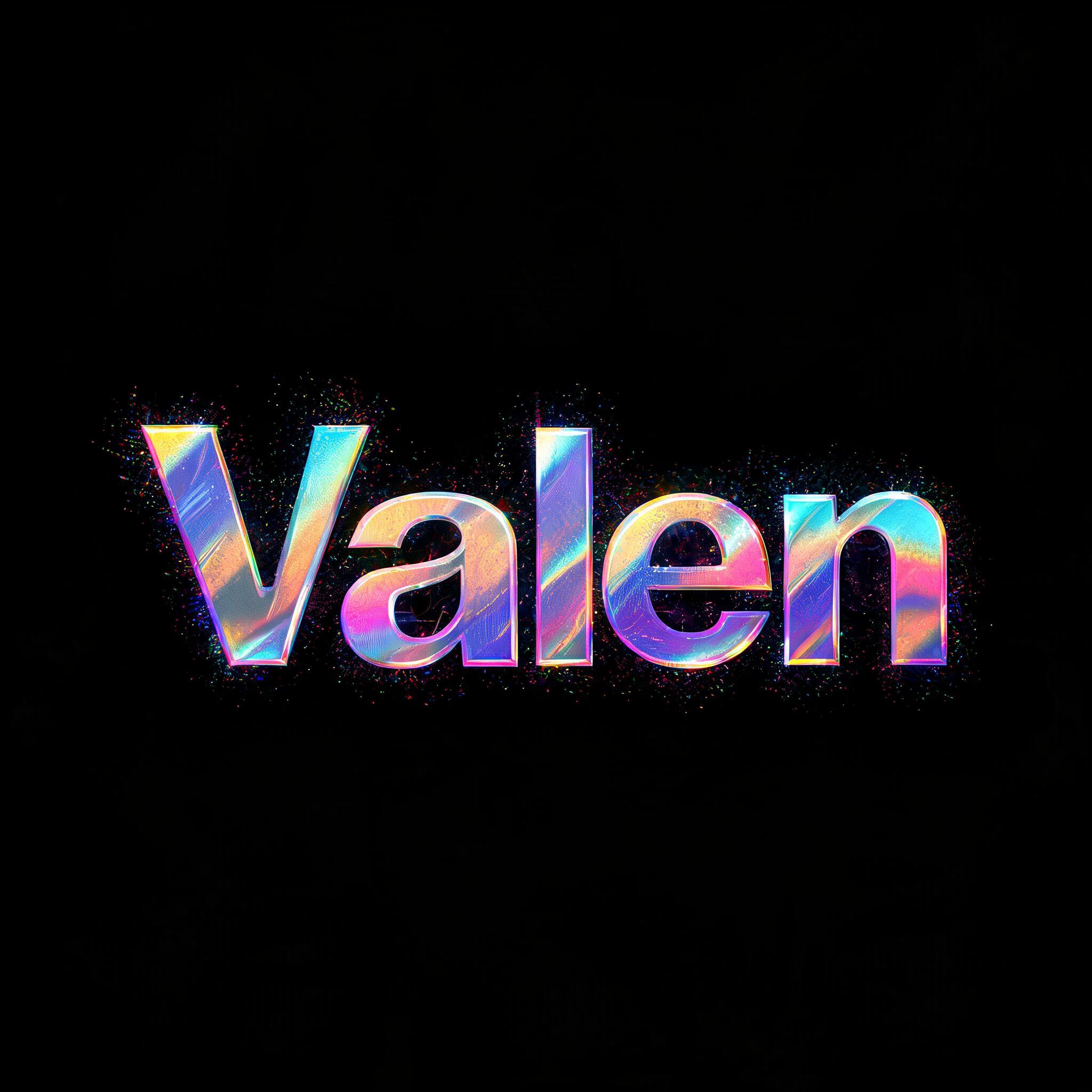 "Valen" — Holographic | AI Text Effect Generator