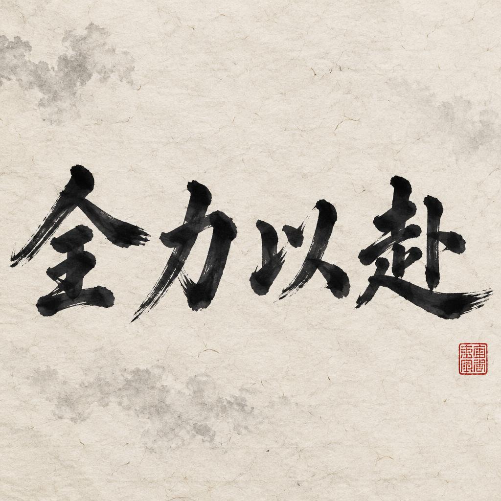 "全力以赴" — Brush Chinese Ink | AI Text Effect Generator