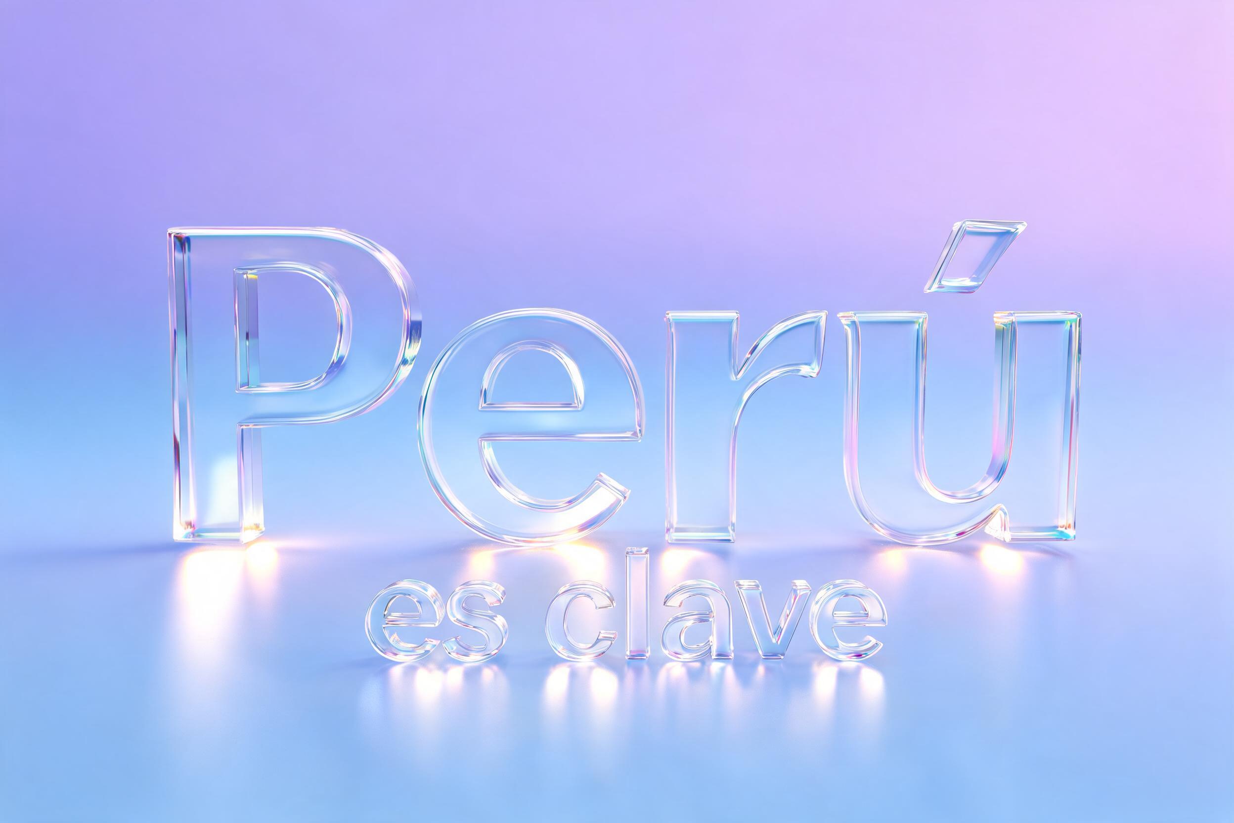 "Perú es clave" — Glass | AI Text Effect Generator