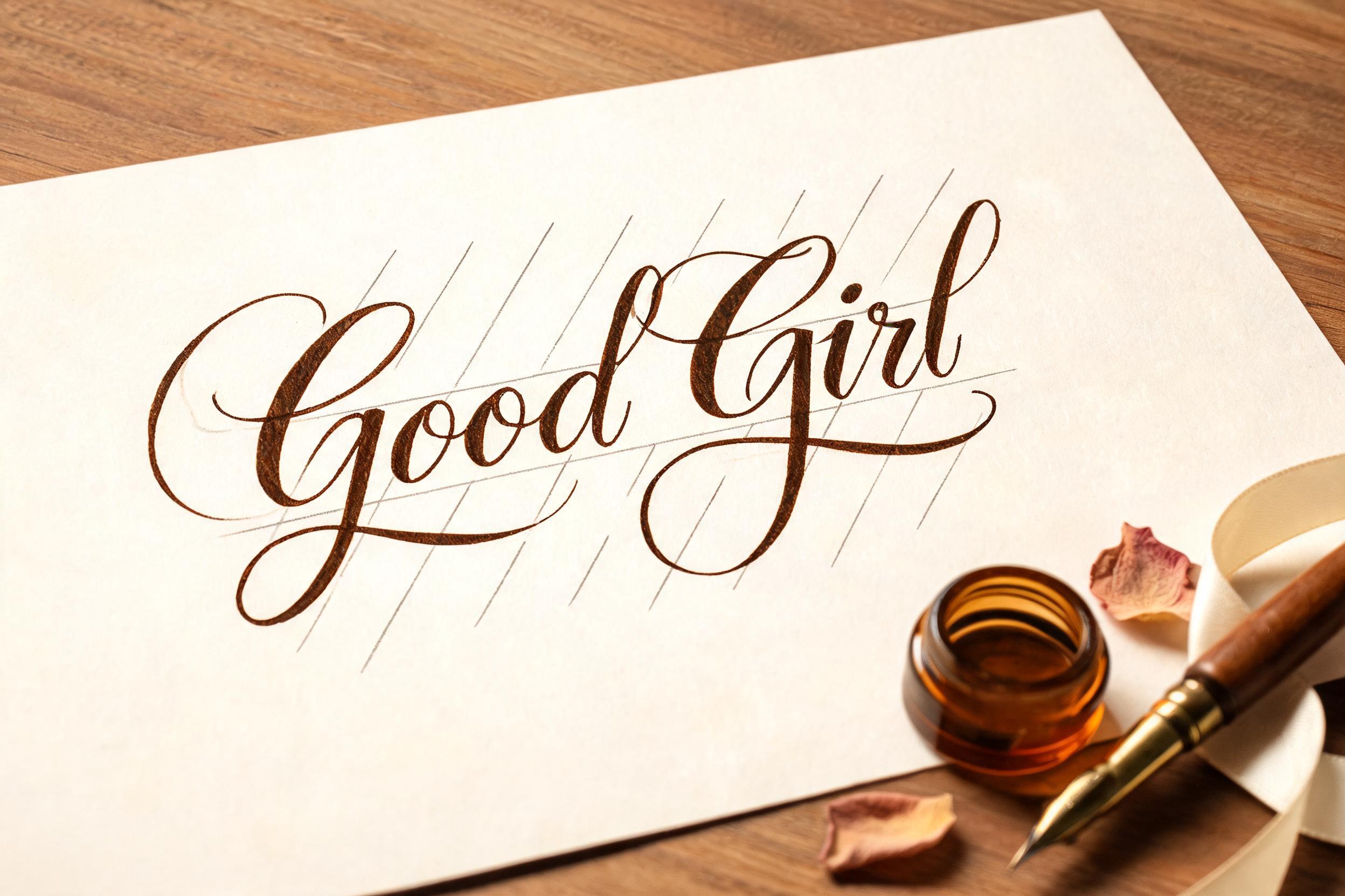 "Good Girl" — Cursive Calligraphy | AI Text Effect Generator