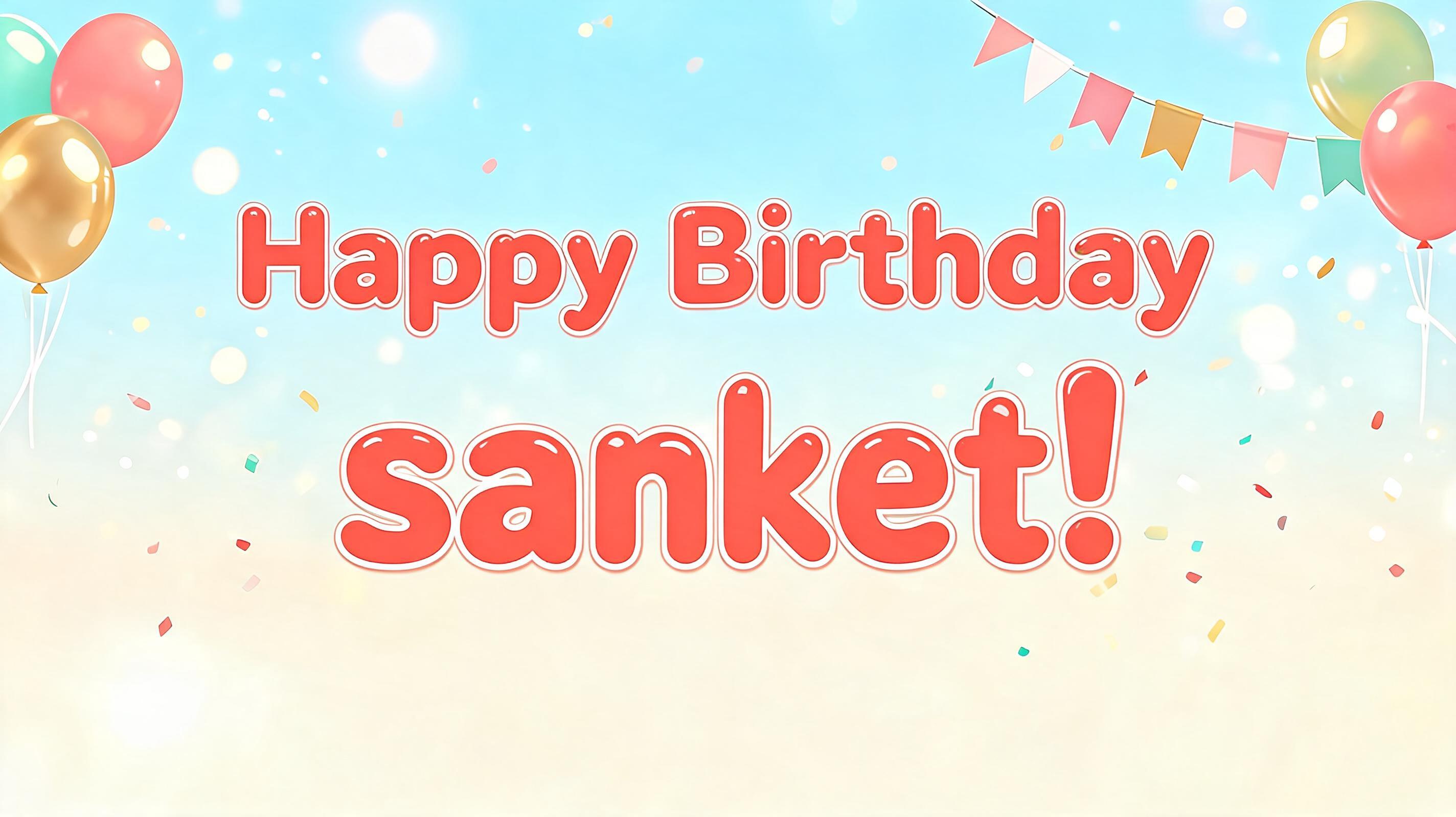 "Happy Birthday sanket" — Birthday | AI Text Effect Generator