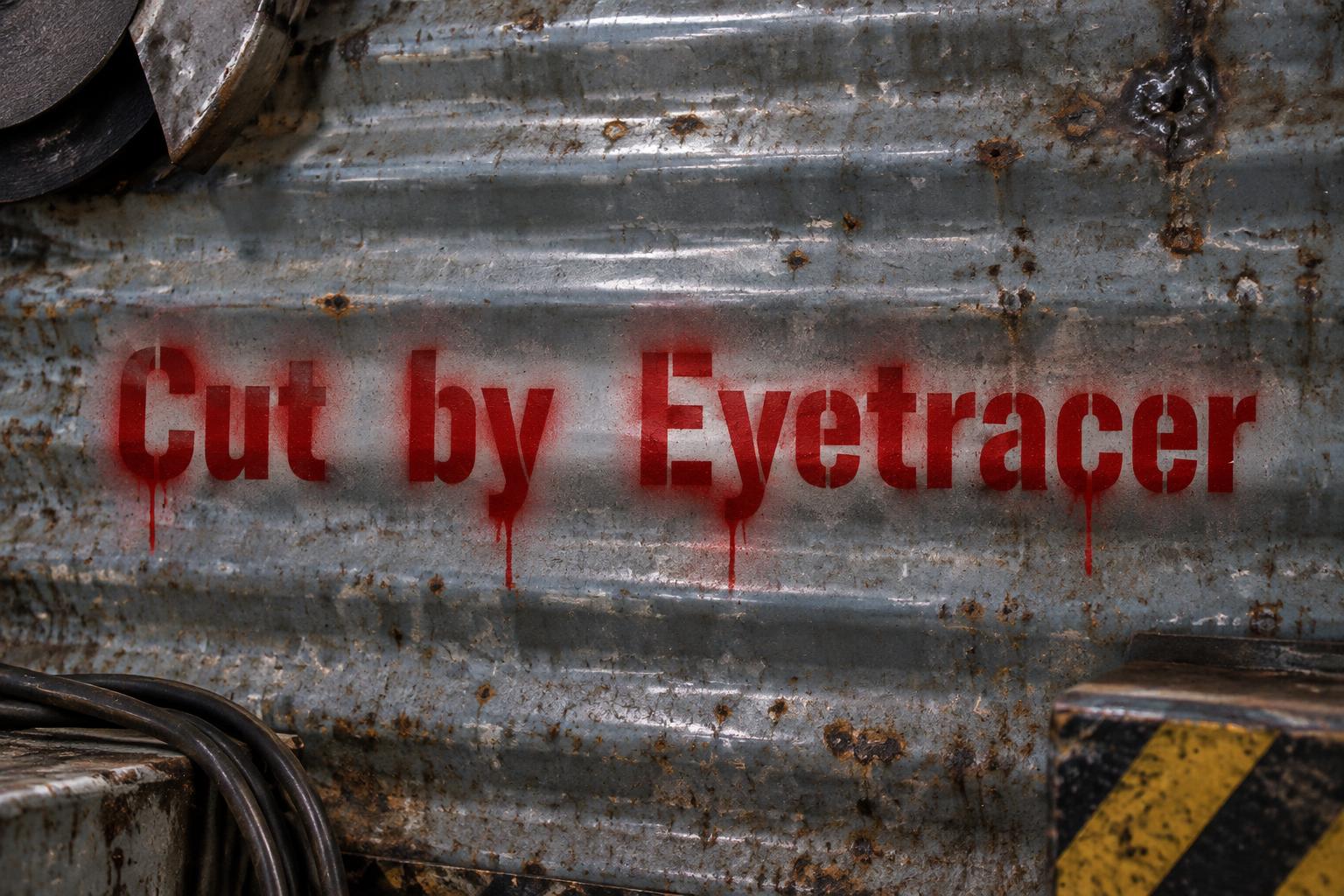 "Cut　by　Eyetracer" — Stencil | AI Text Effect Generator