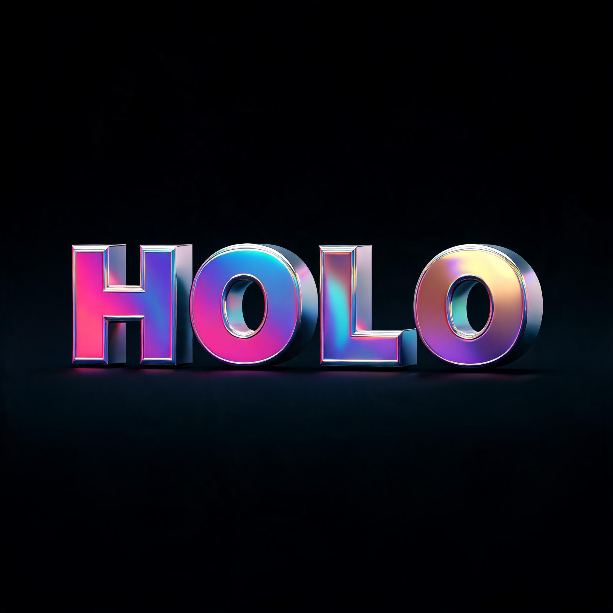 "HOLO" — 3d Bold Holographic | AI Text Effect Generator