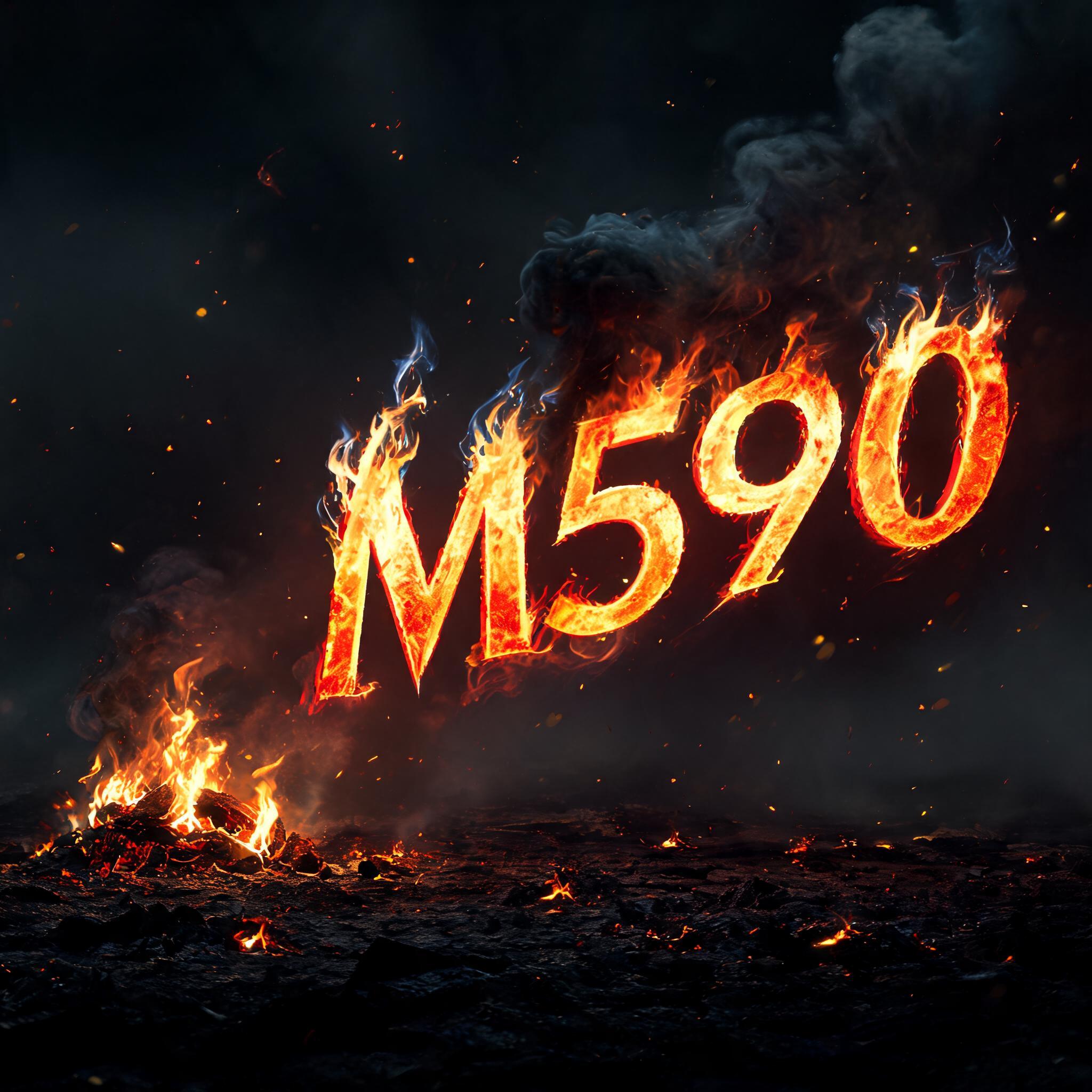 "M590" — Fire Smoke | AI Text Effect Generator