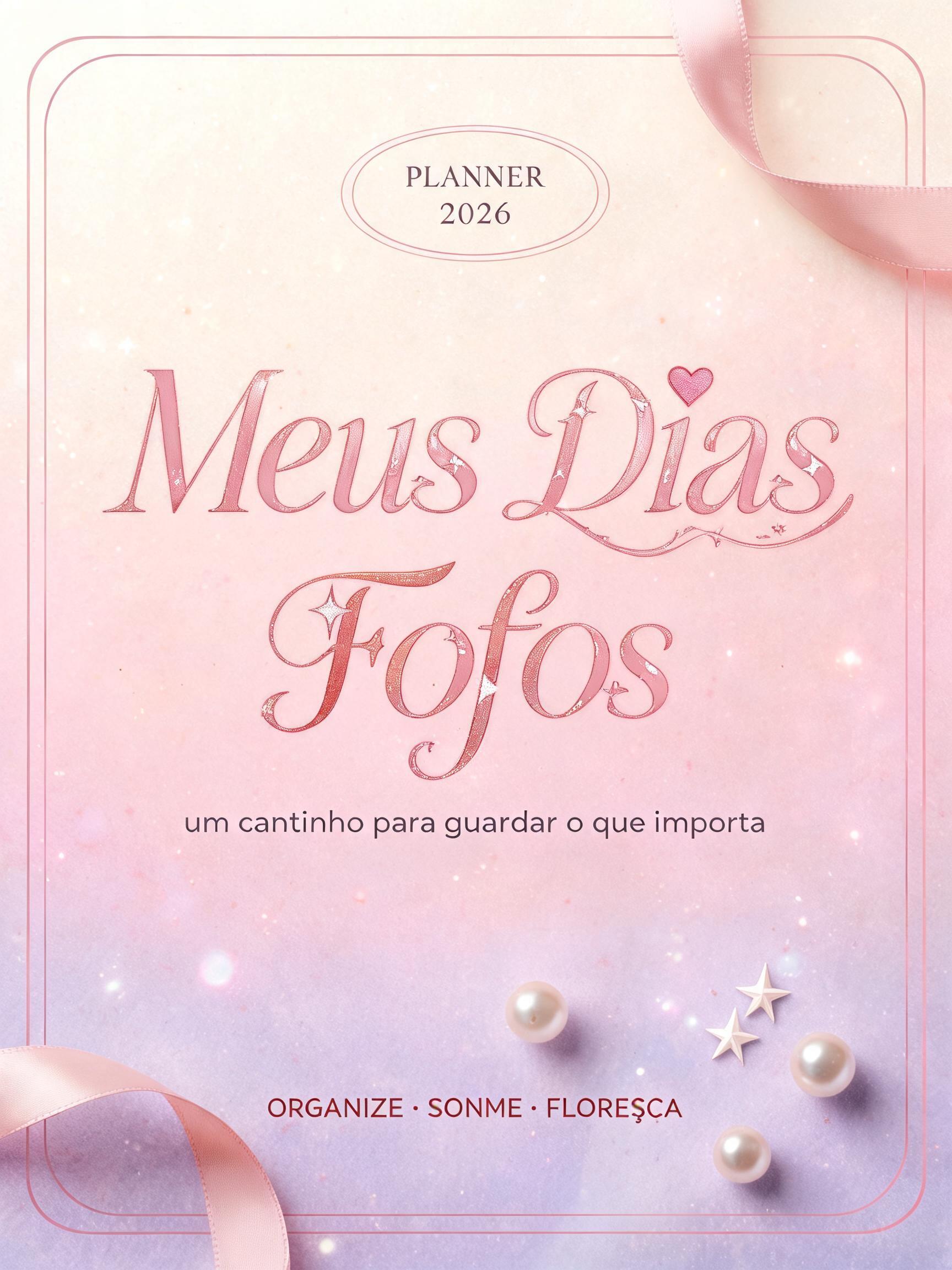 "Meus Dias
Fofos
PLANNER 2026
um cantinho para guardar o que importa
ORGANIZE · SONHE · FLORESÇA" — Cursive Aesthetic | AI Text Effect Generator