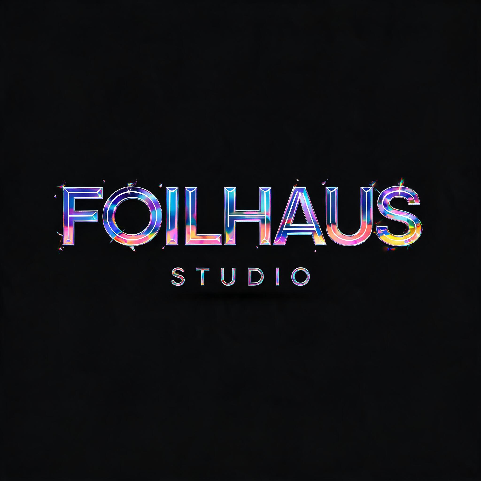 "FOILHAUS
STUDIO" — Holographic | AI Text Effect Generator
