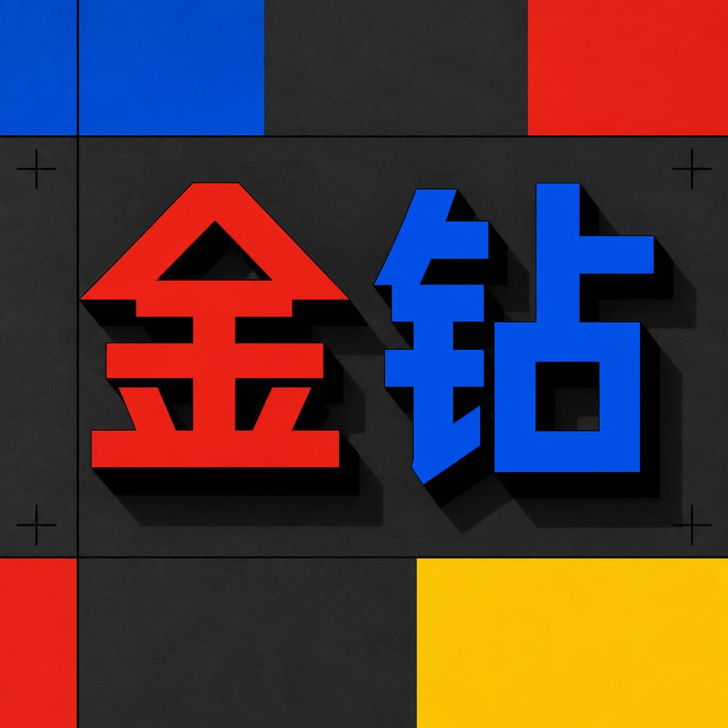 "金钻" — Geometric text effect