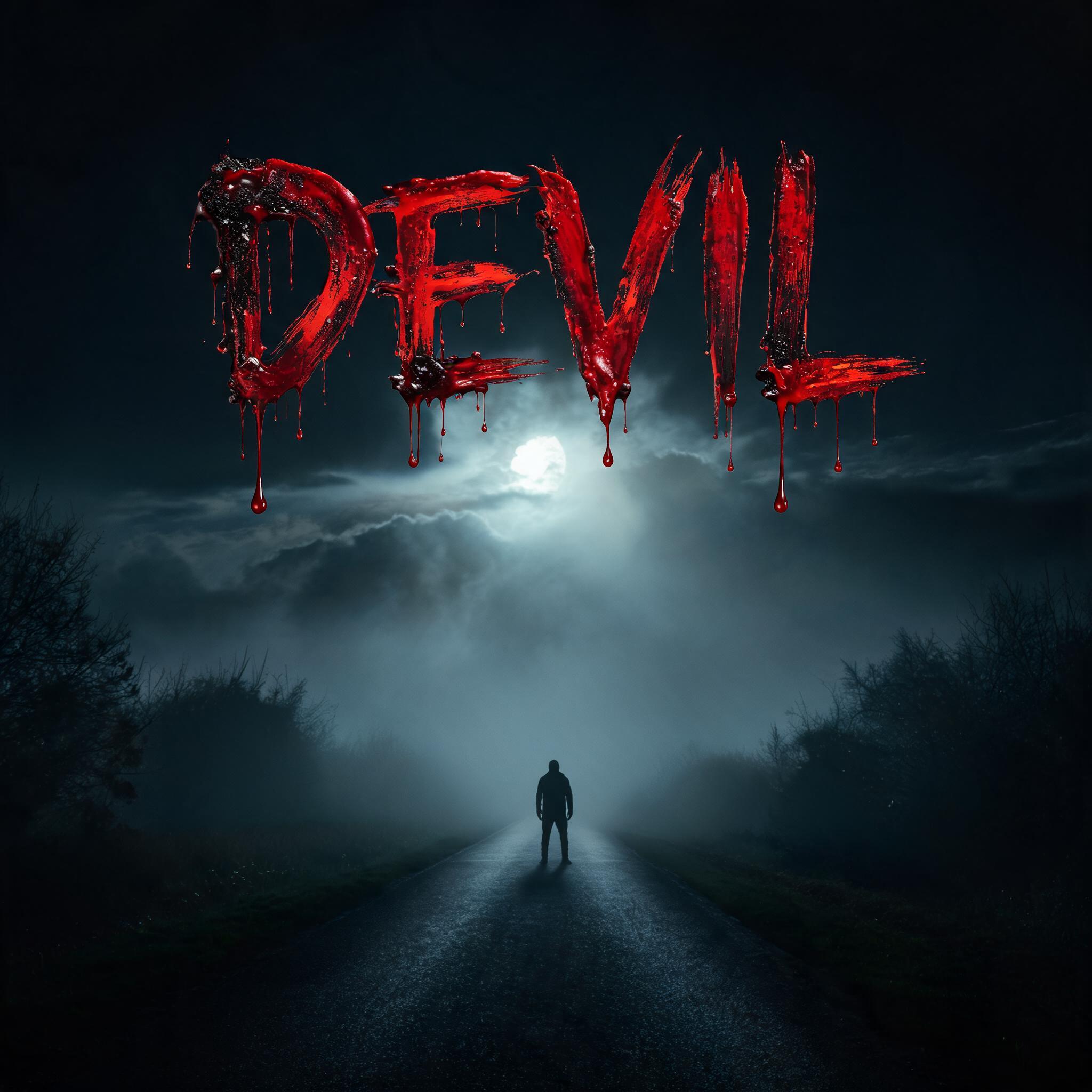 "Devil" — Drip Font Blood | AI Text Effect Generator