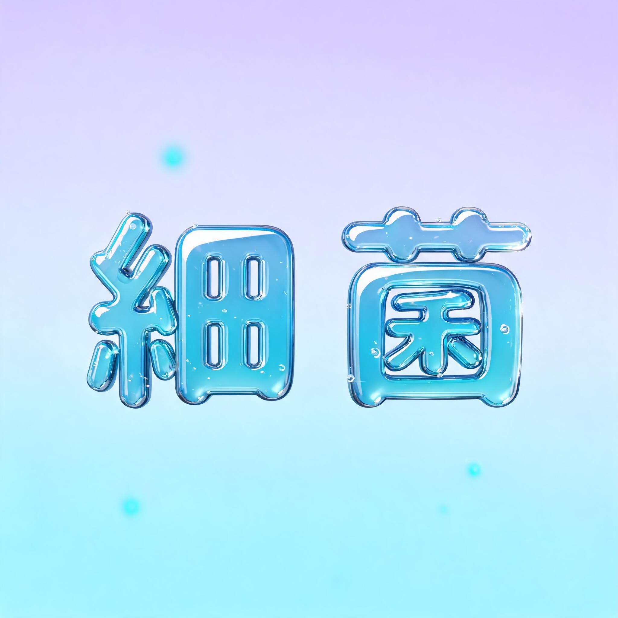 "細菌" — Glass Liquid | AI Text Effect Generator