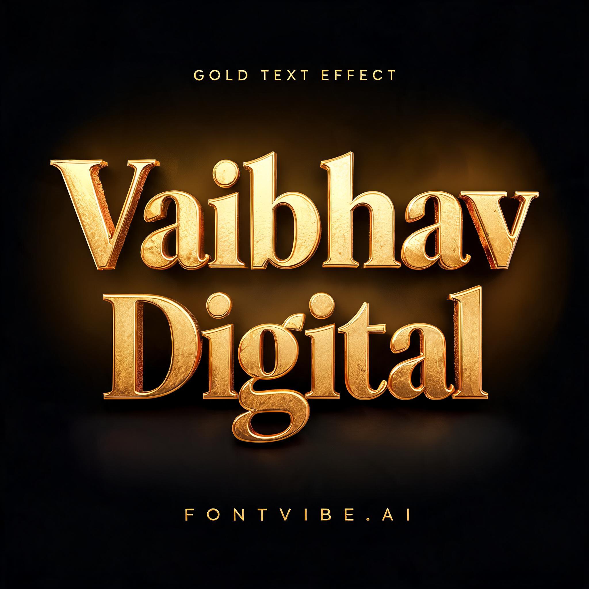"Vaibhav Digital" — Metallic | AI Text Effect Generator