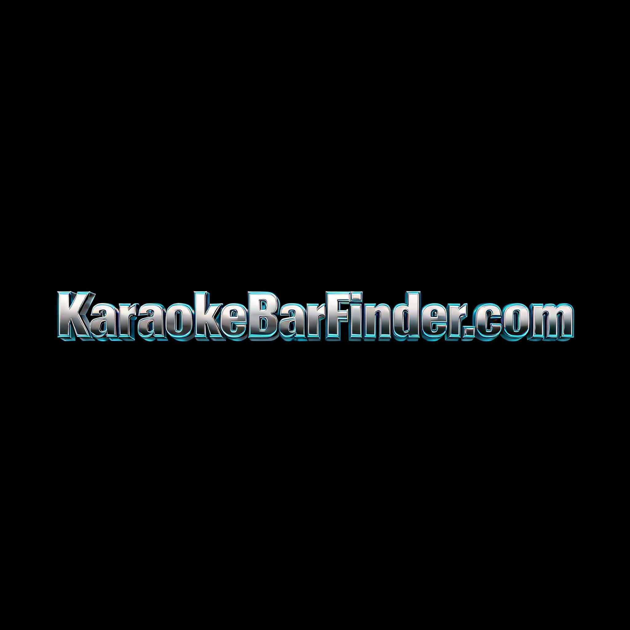 "KaraokeBarFinder.com" — Chrome Metal 3d | AI Text Effect Generator