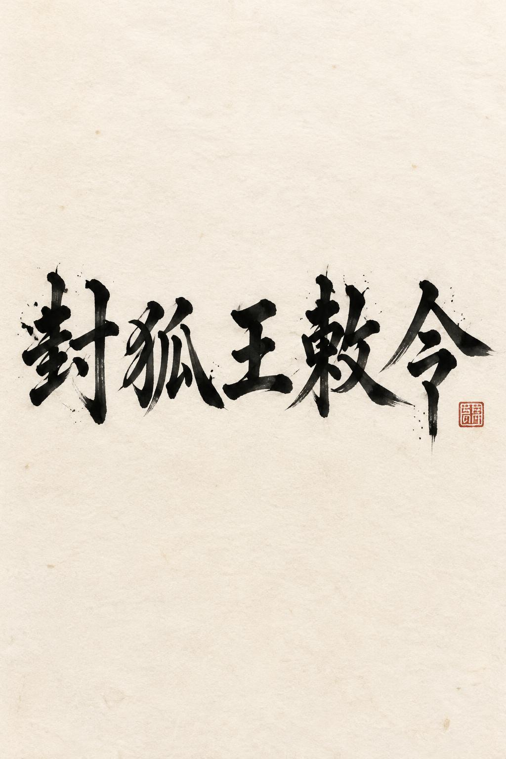 "封狐王敕令" — Brush Japanese Ink | AI Text Effect Generator
