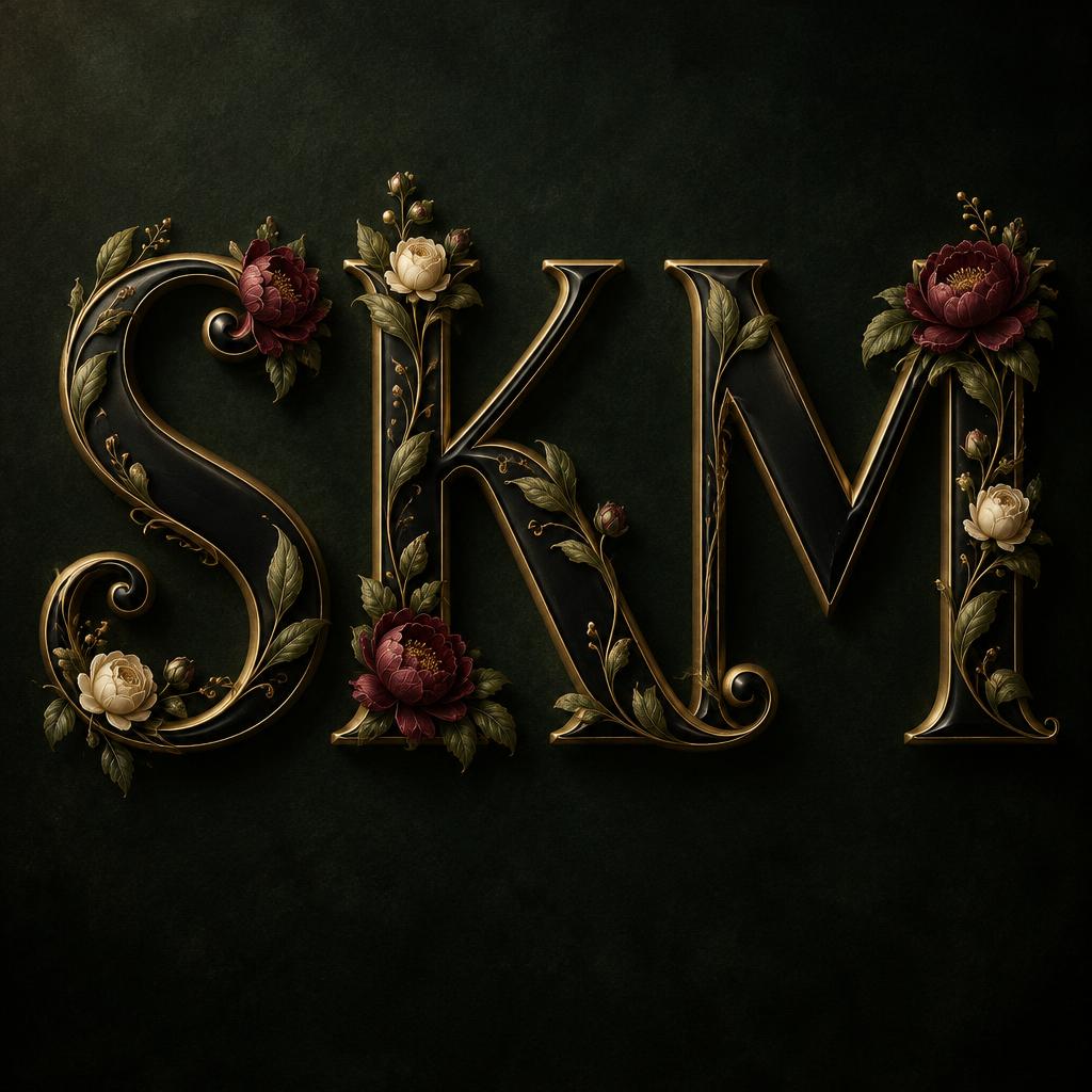 "SKM" — Floral | AI Text Effect Generator