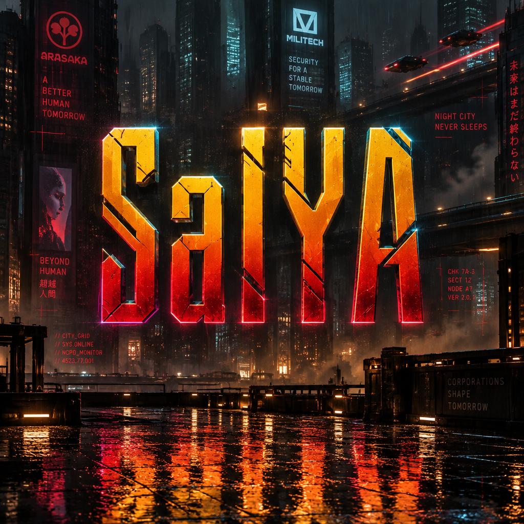 "SaIYA" — Cyberpunk 2077 | AI Text Effect Generator