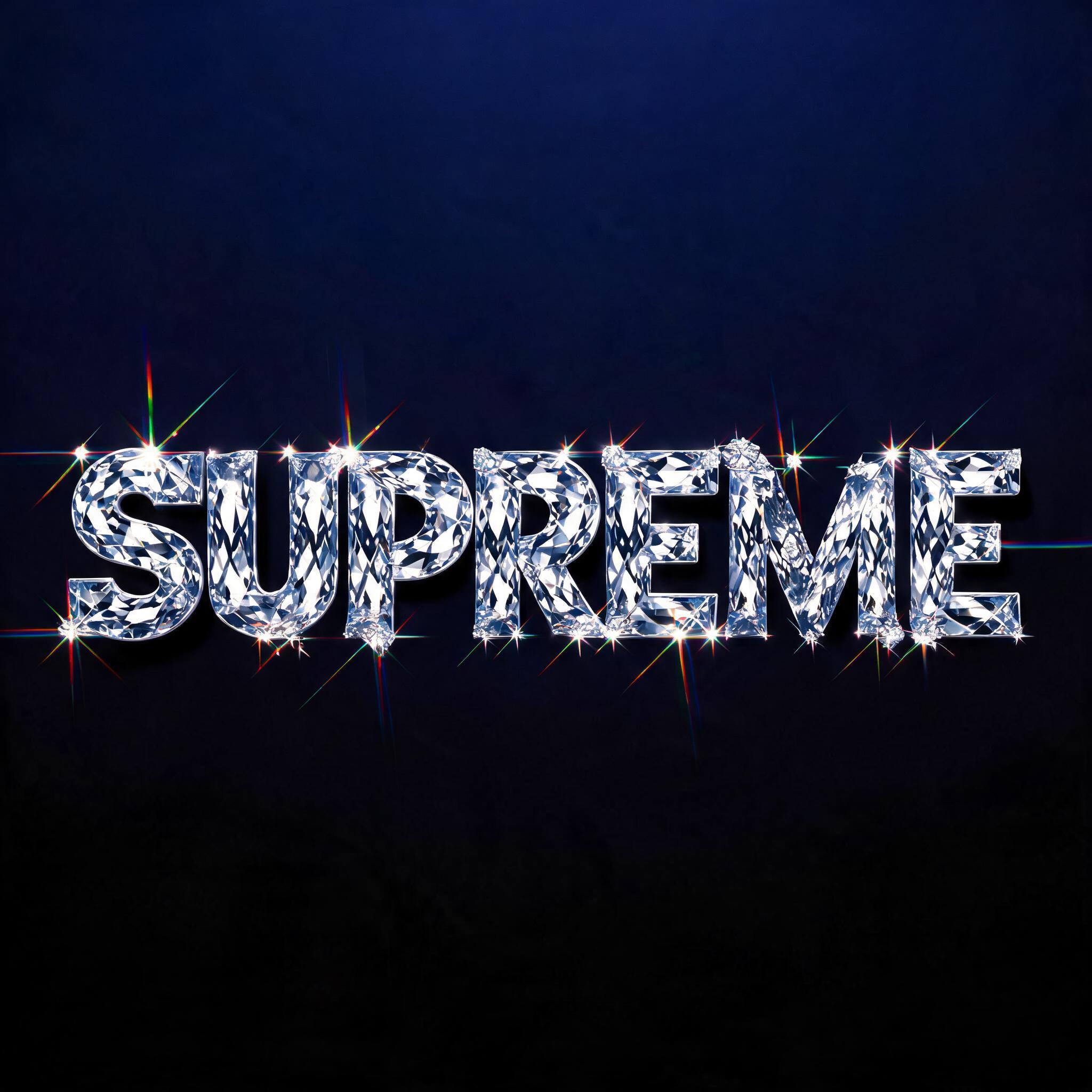 "SUPREME" — Glass Crystal | AI Text Effect Generator