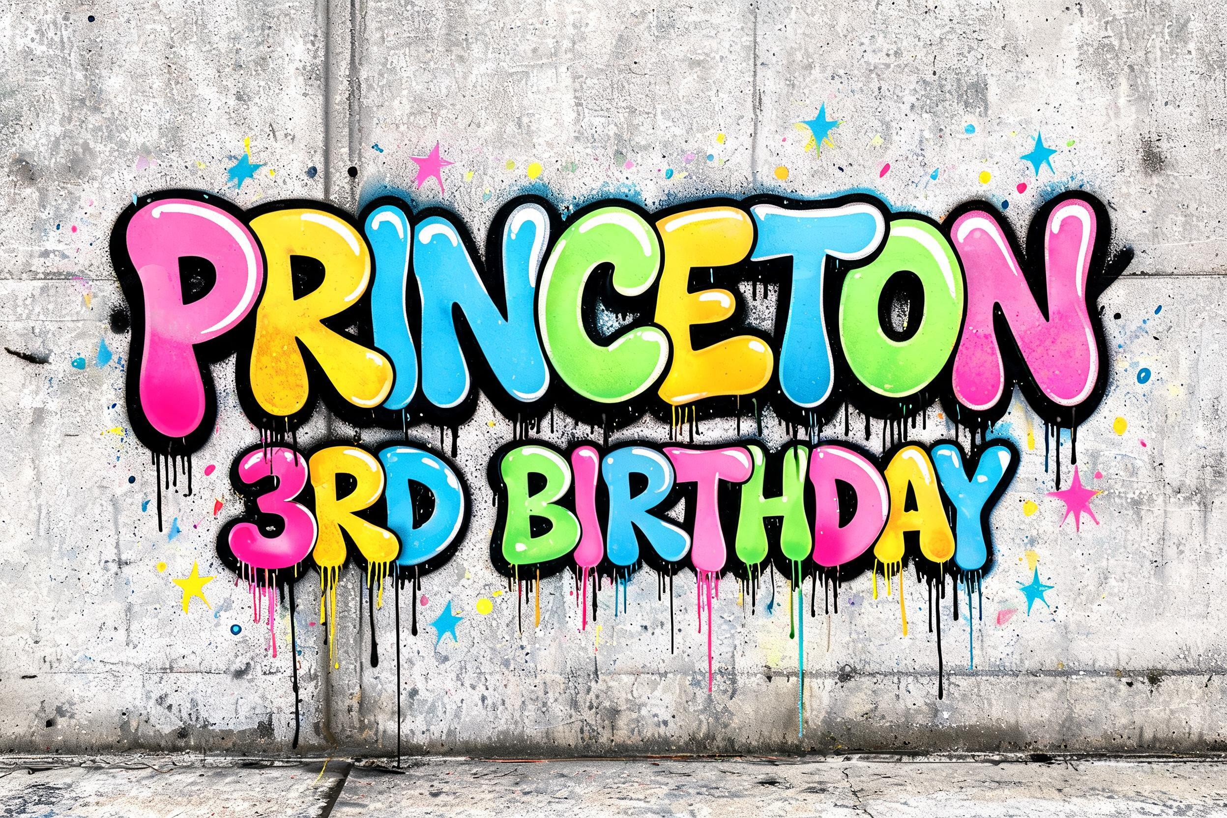 "Princeton 3rd birthday" — Graffiti | AI Text Effect Generator