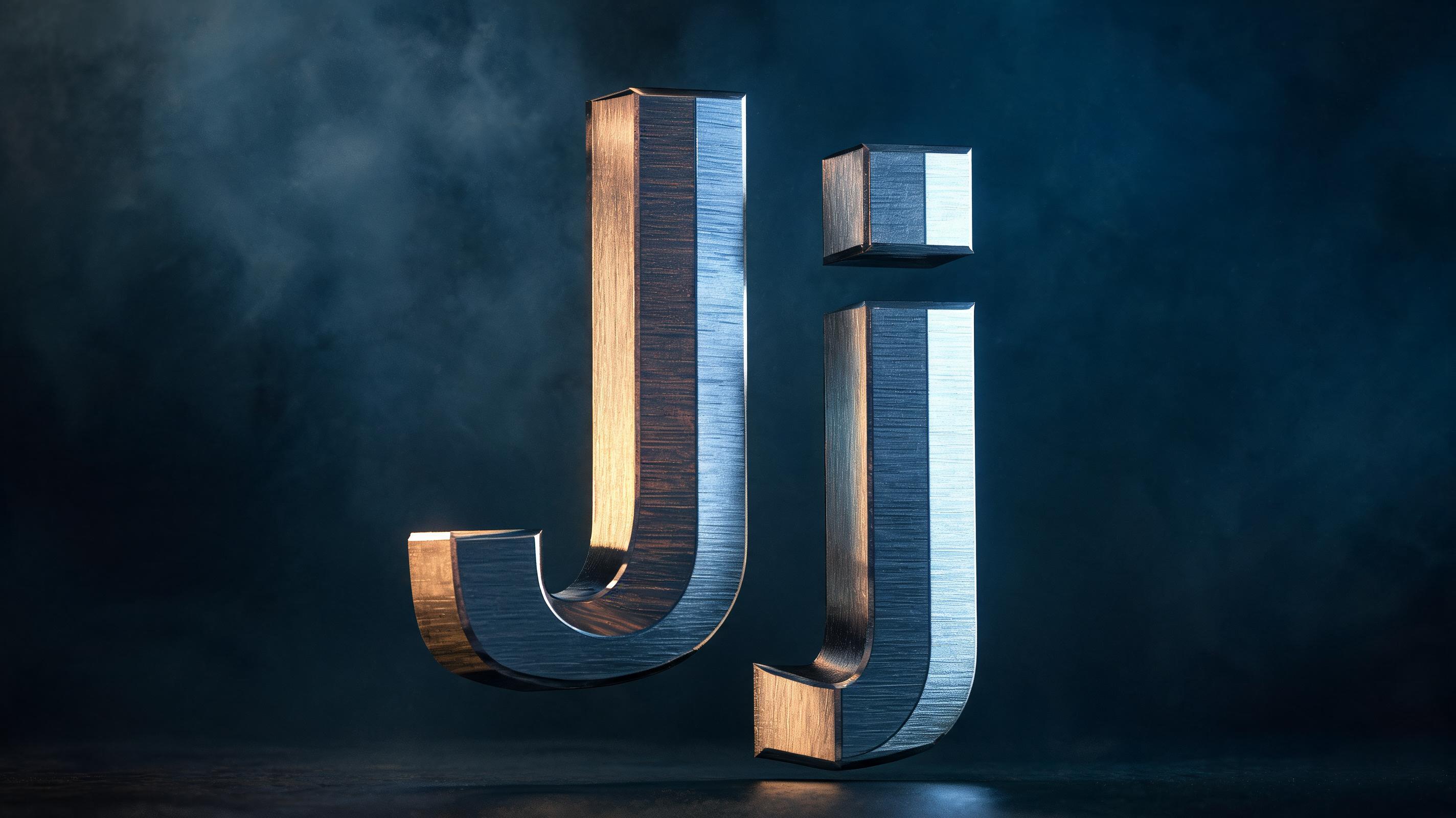 "Jj" — Metallic | AI Text Effect Generator