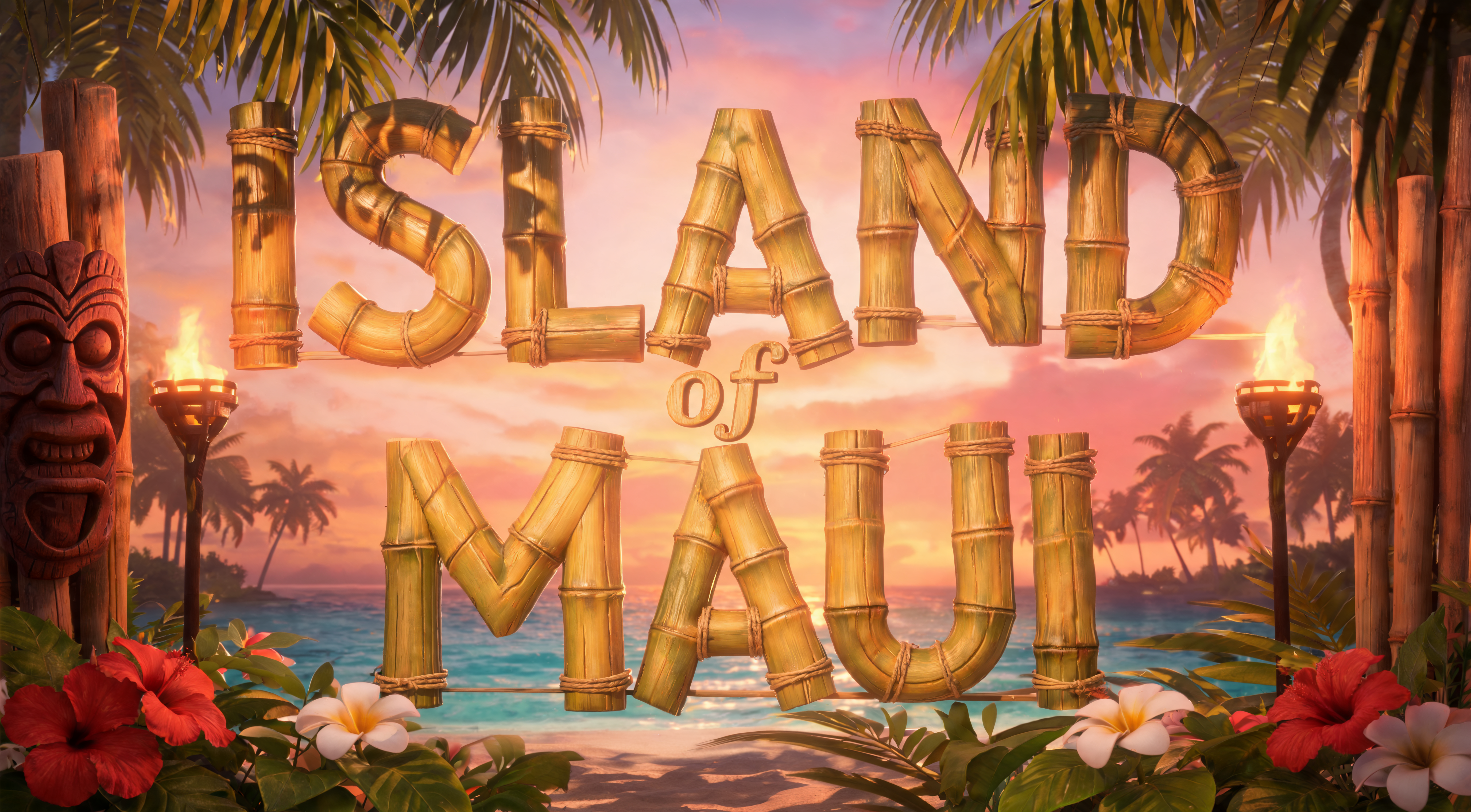 "ISLAND of MAUI" — Hawaiian text effect