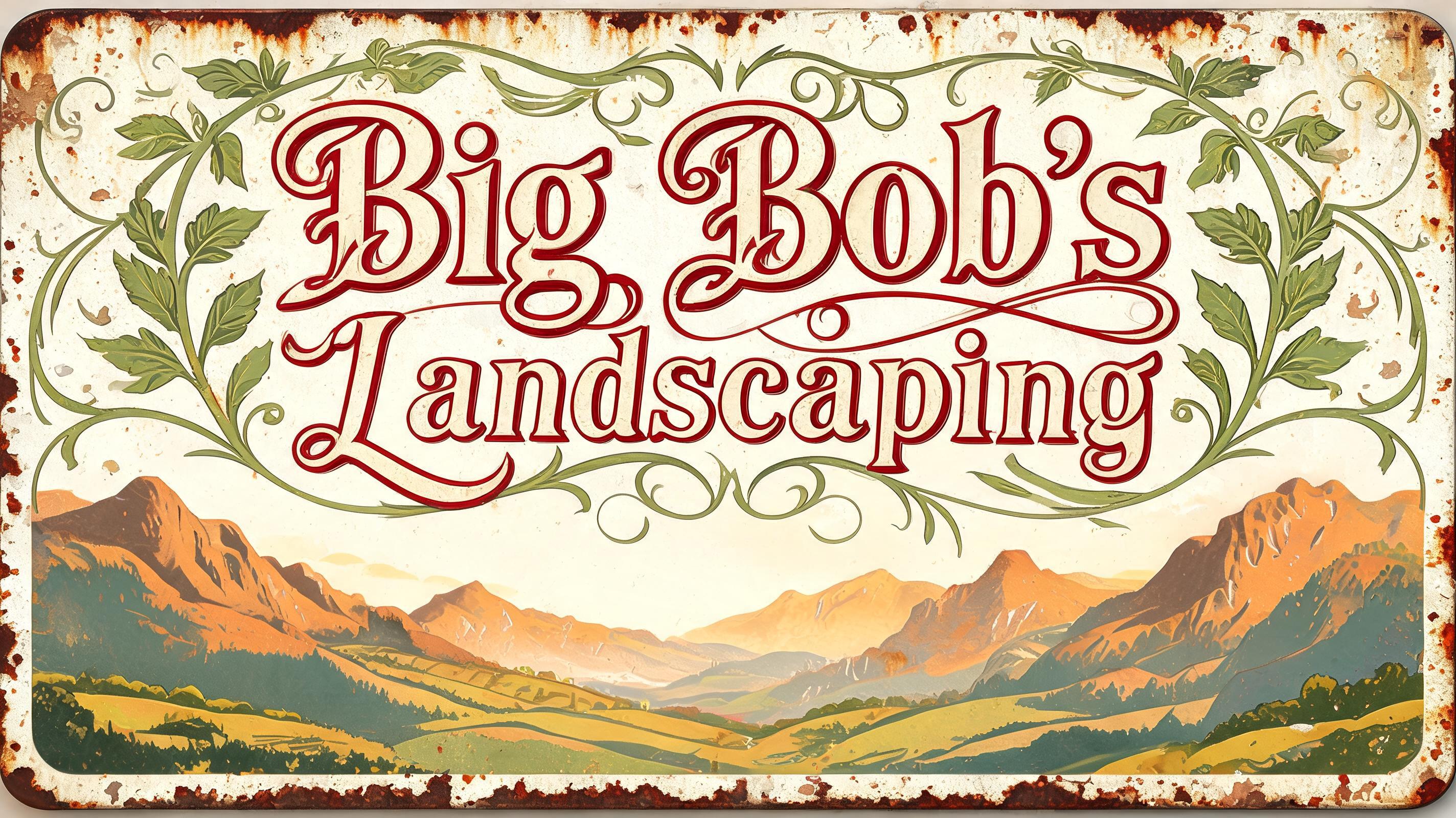 "Big Bob's Landscaping" — Vintage | AI Text Effect Generator