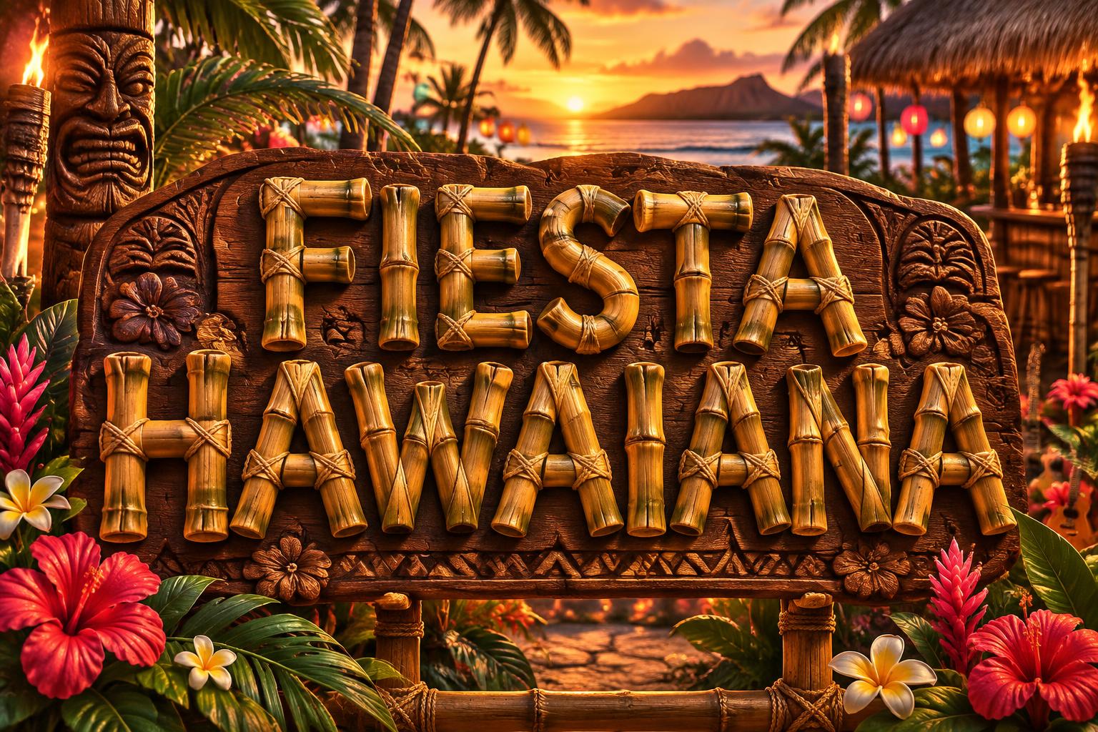 "FIESTA HAWAIANA" — Hawaiian | AI Text Effect Generator