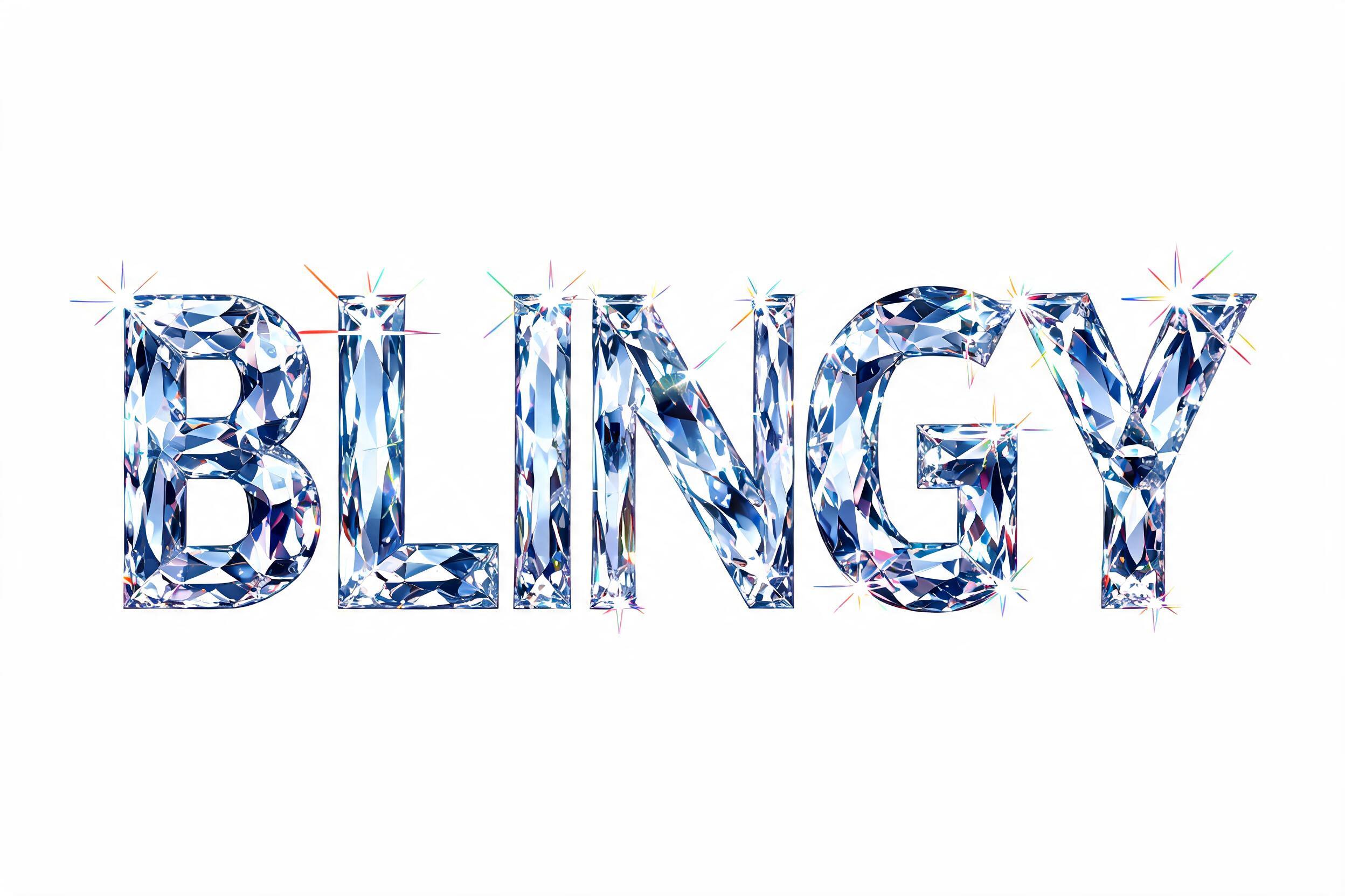 "BLINGY" — Glass Crystal | AI Text Effect Generator