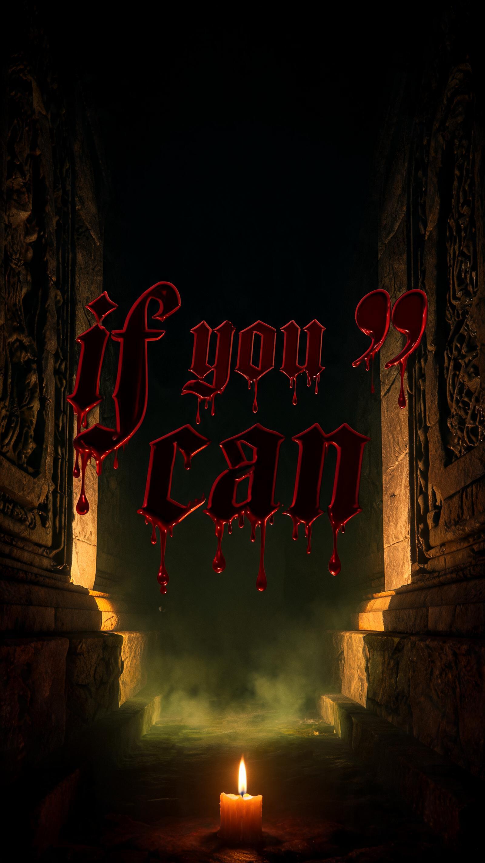 " if you can “" — Horror | AI Text Effect Generator