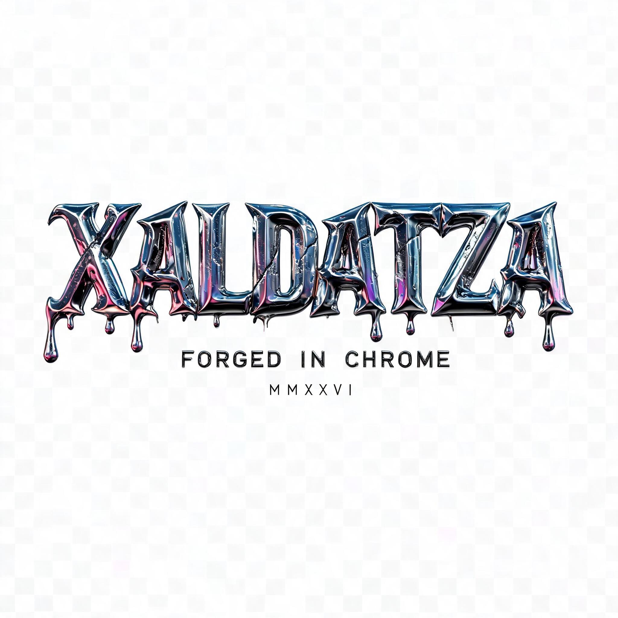 "XALDATZA " — Y2k Liquid text effect