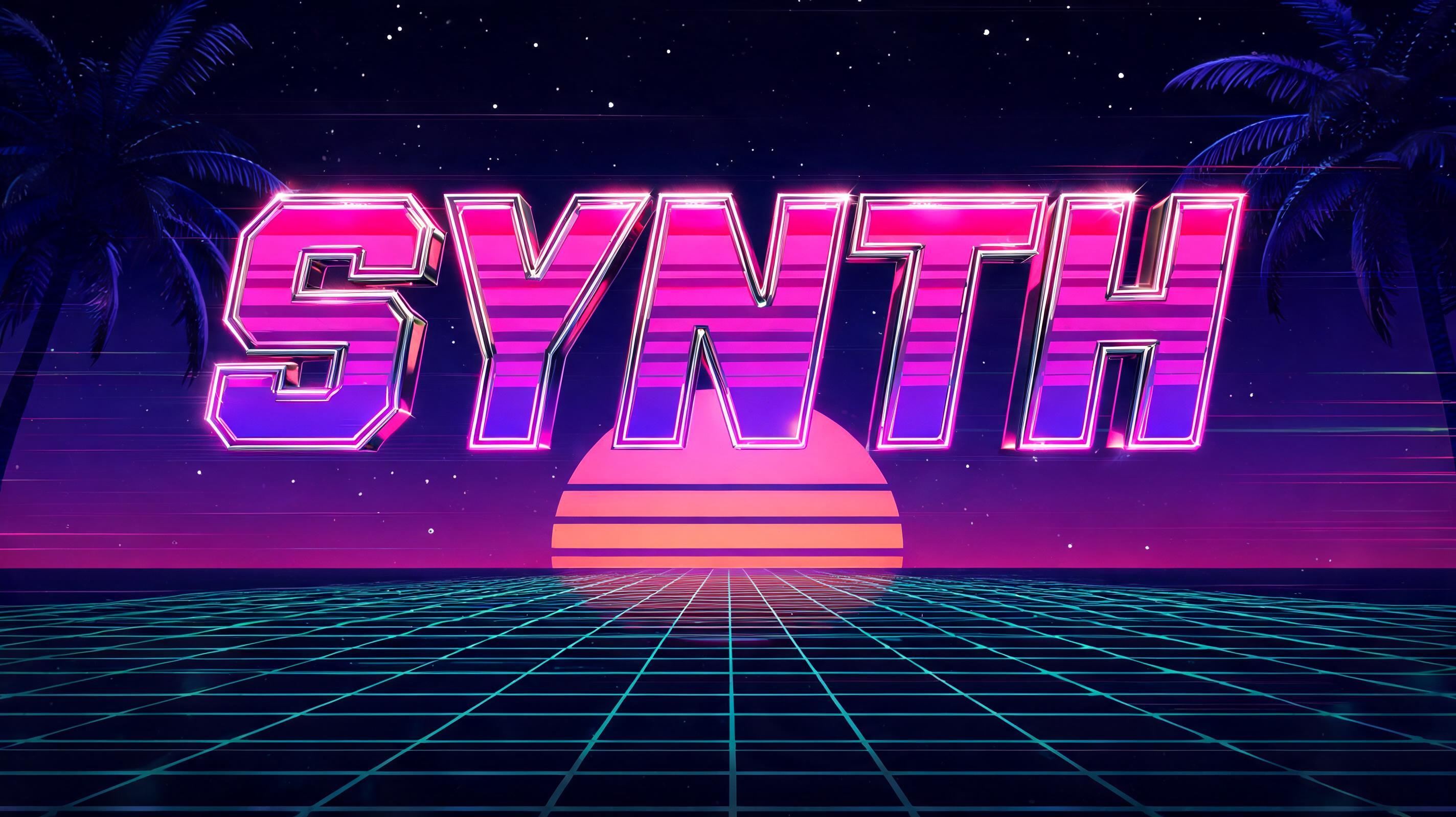 "SYNTH" — Cyberpunk Synthwave text effect