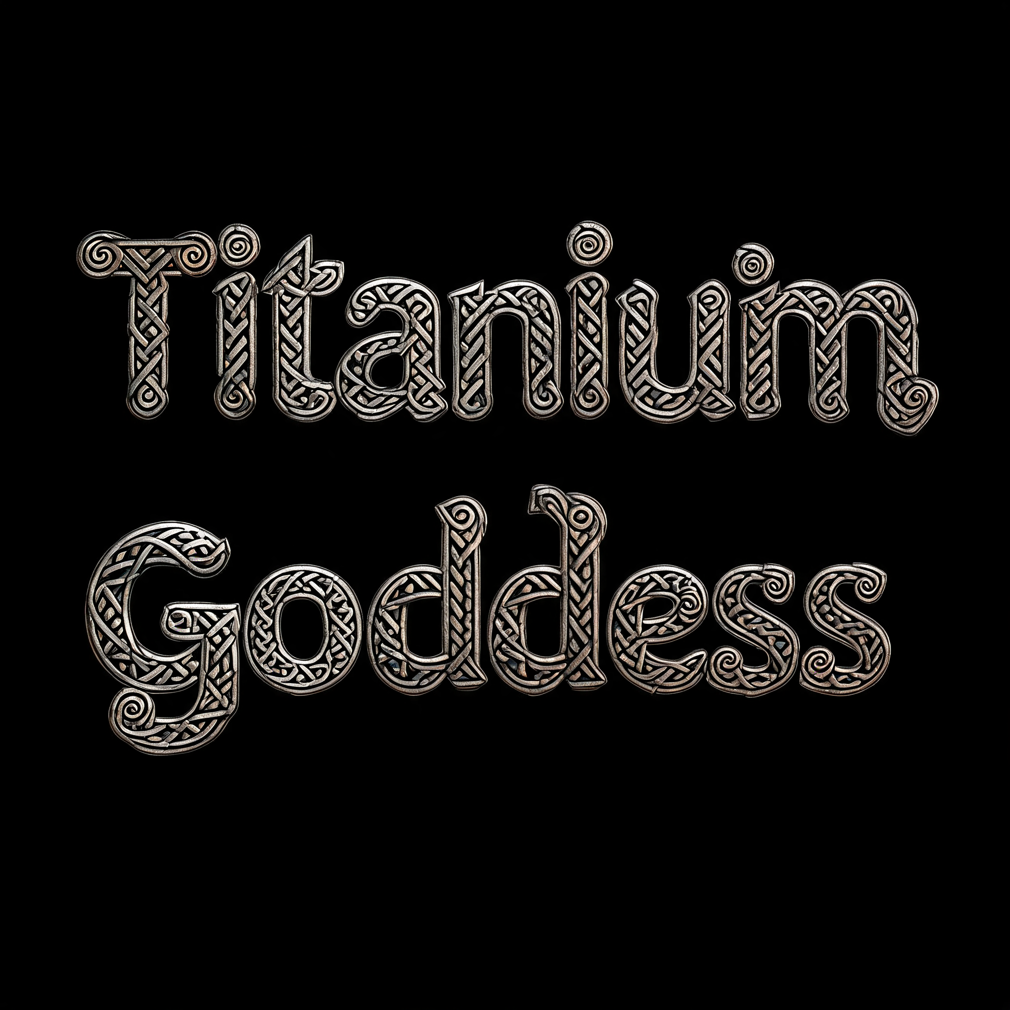 "Titanium Goddess" — Medieval | AI Text Effect Generator