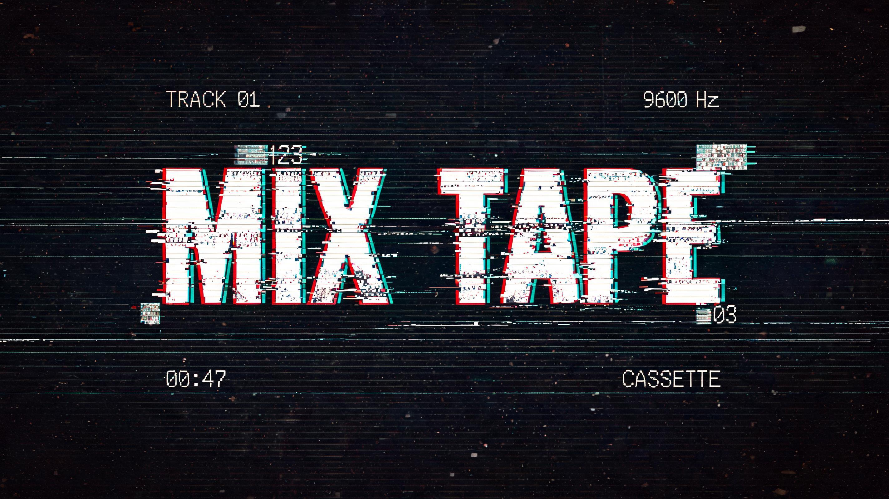 "MIX TAPE" — Glitch text effect