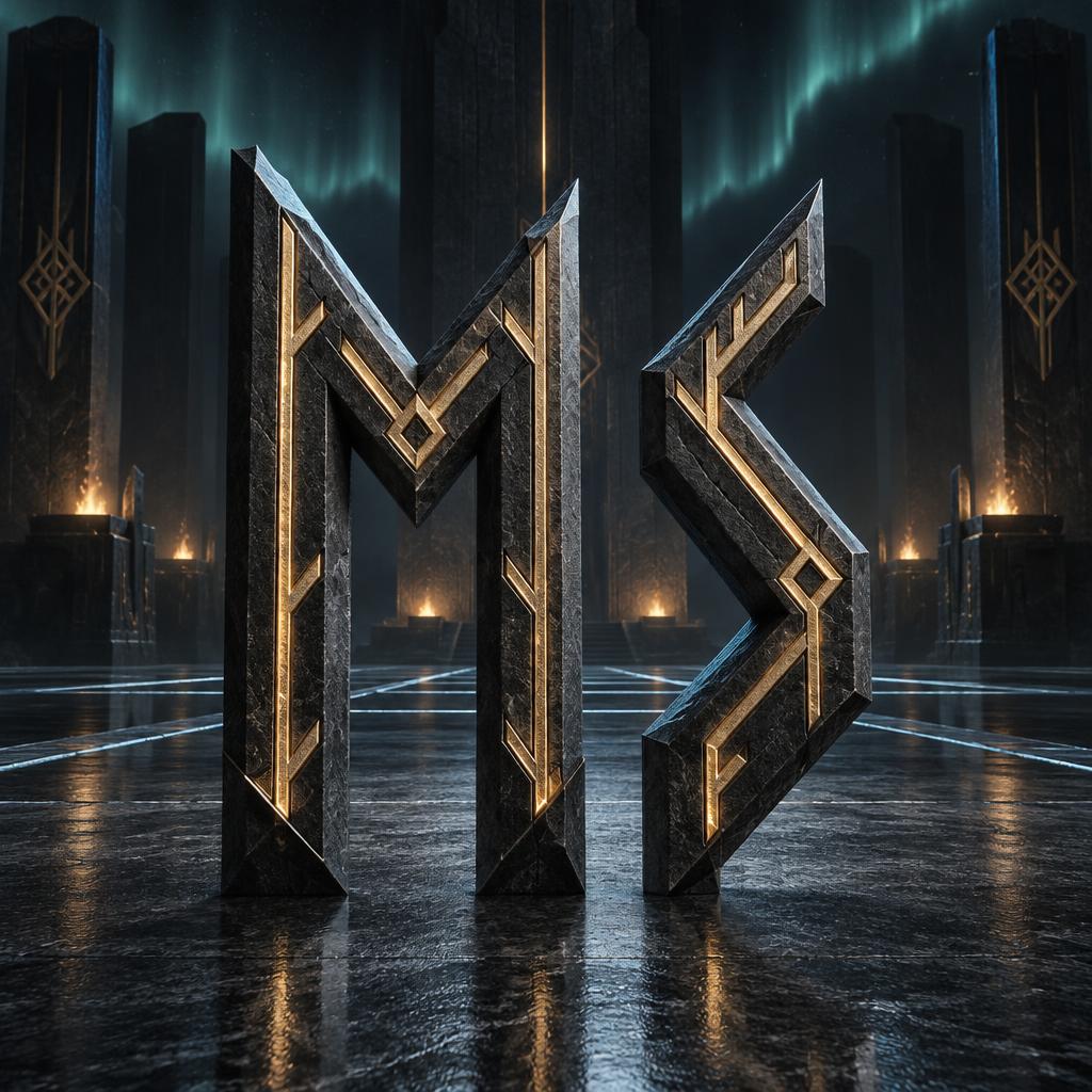 "Ms" — Viking Runic text effect