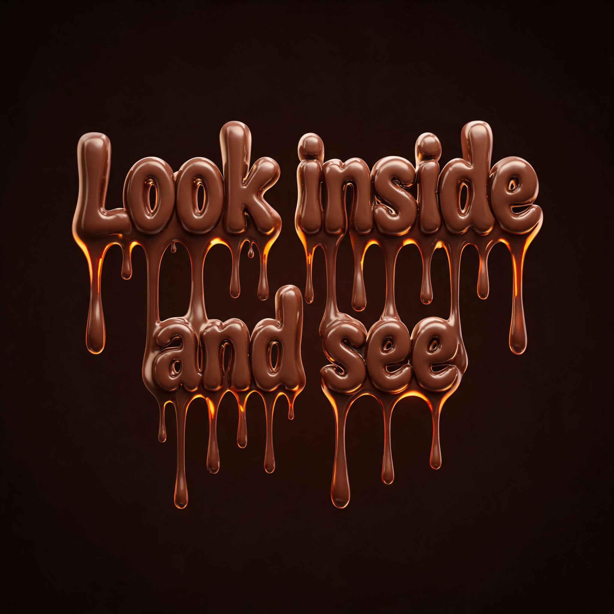 "Look inside and see" — Drip Font Melting | AI Text Effect Generator