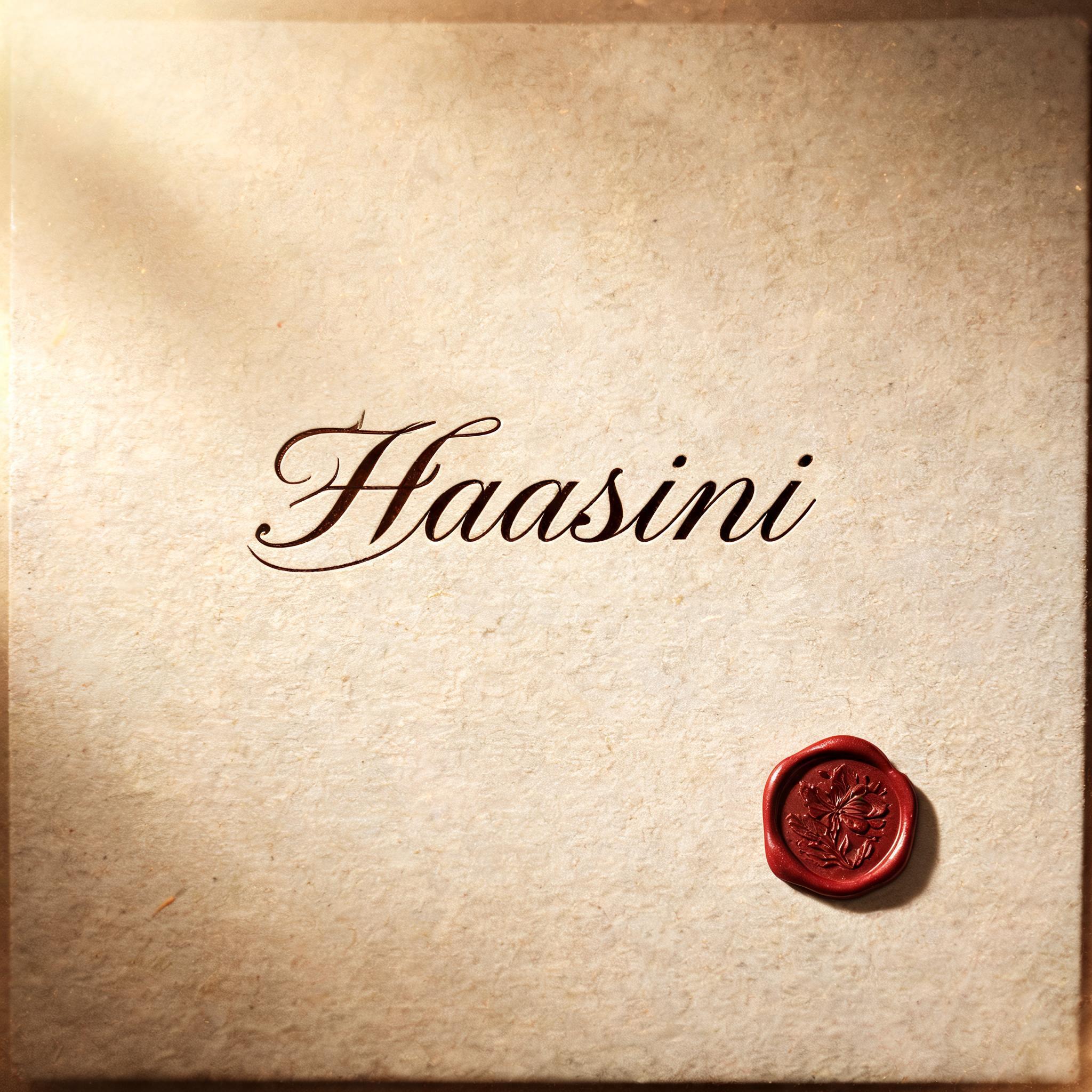 "Haasini" — Handwritten Script | AI Text Effect Generator