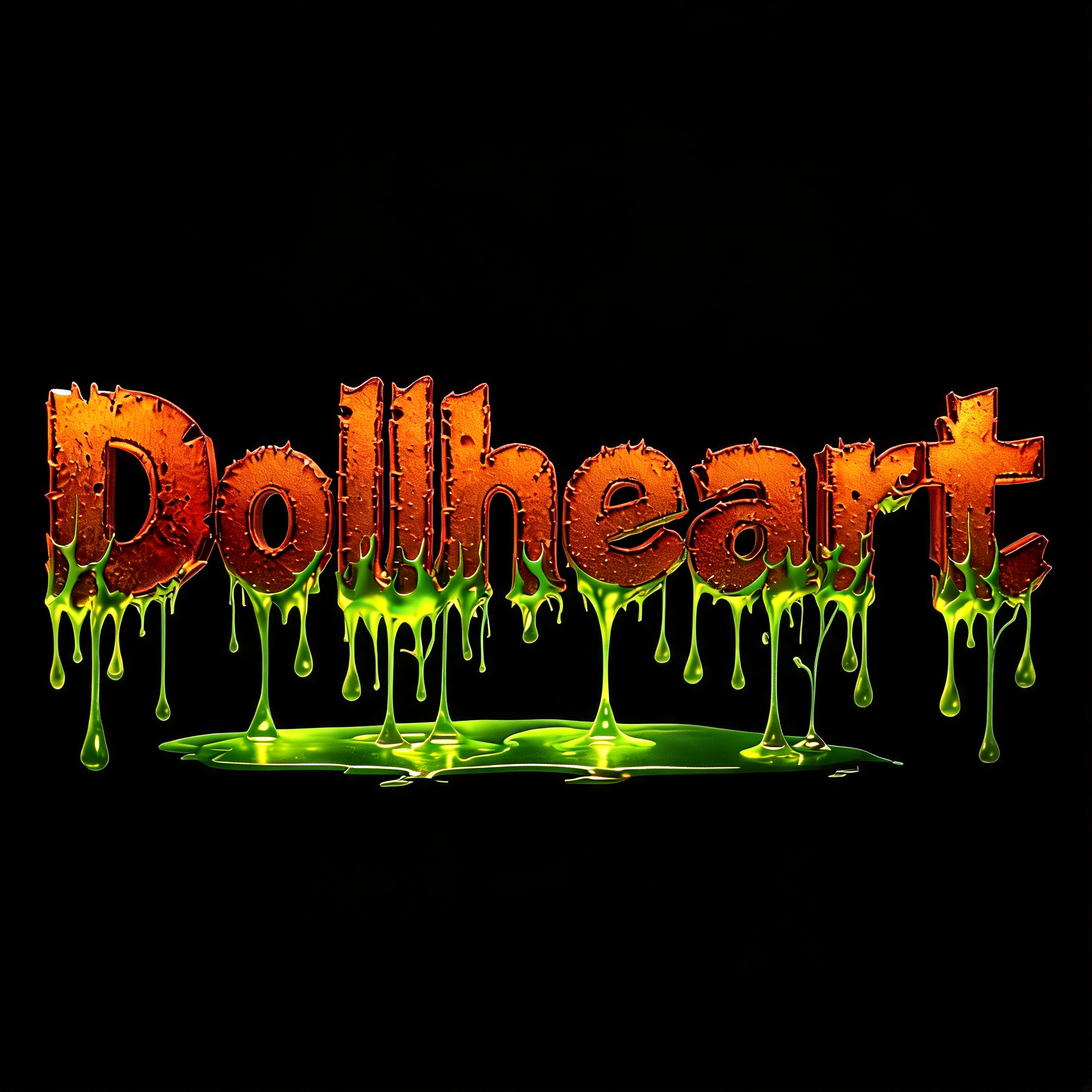 "ADD GREEN PUDDLE UNDER THE TEXT" — Drip Font Melting text effect